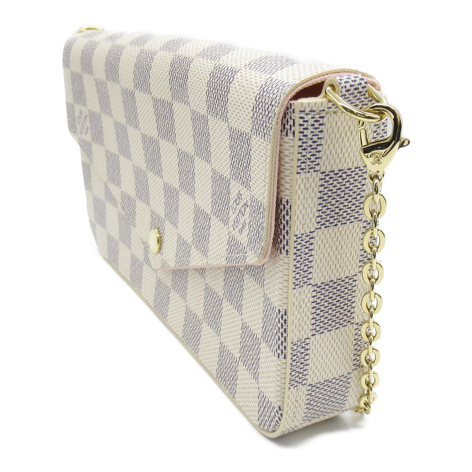 LOUIS VUITTON Damier Azur Pochette Felicie肩背袋米白色