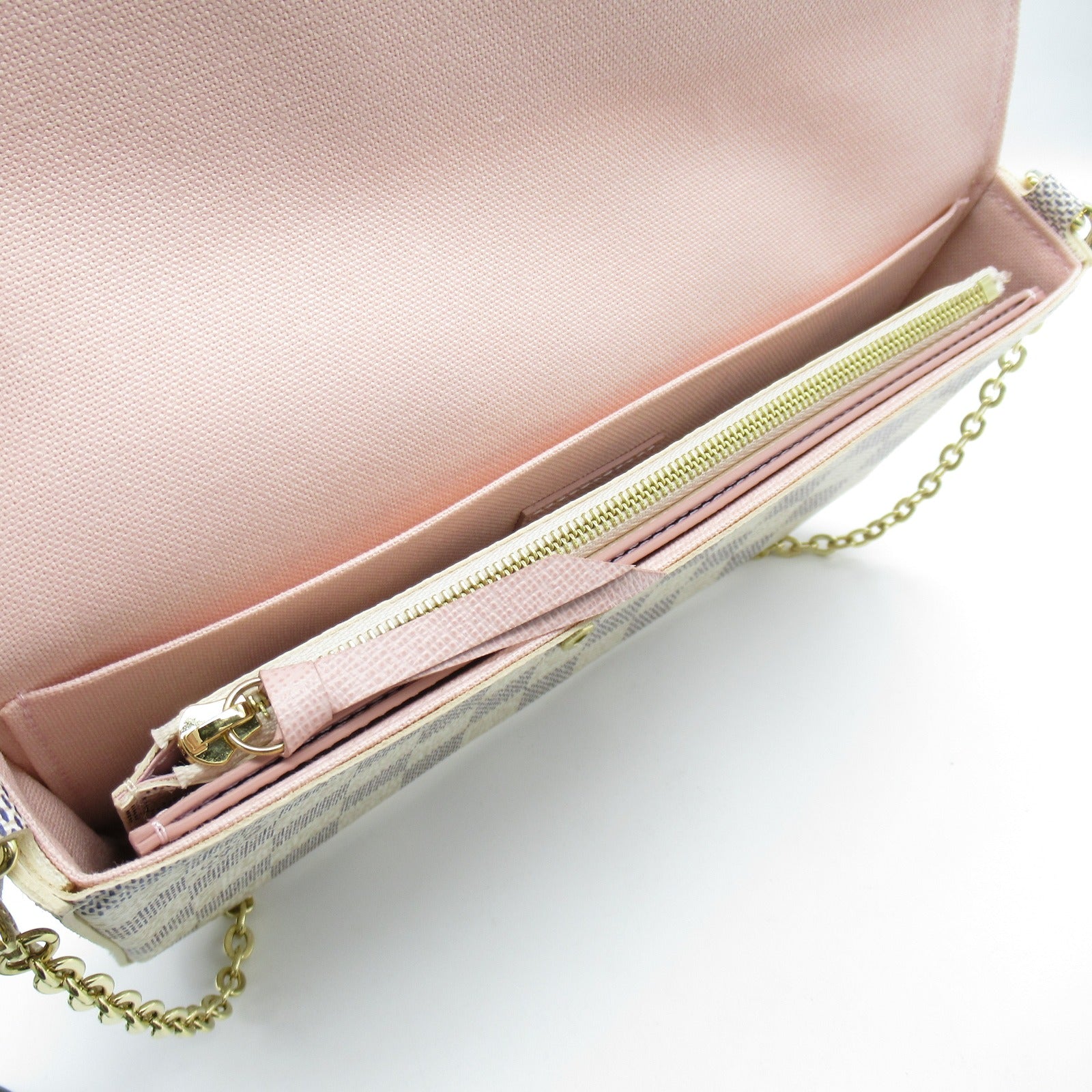 LOUIS VUITTON Damier Azur Pochette Felicie肩背袋米白色