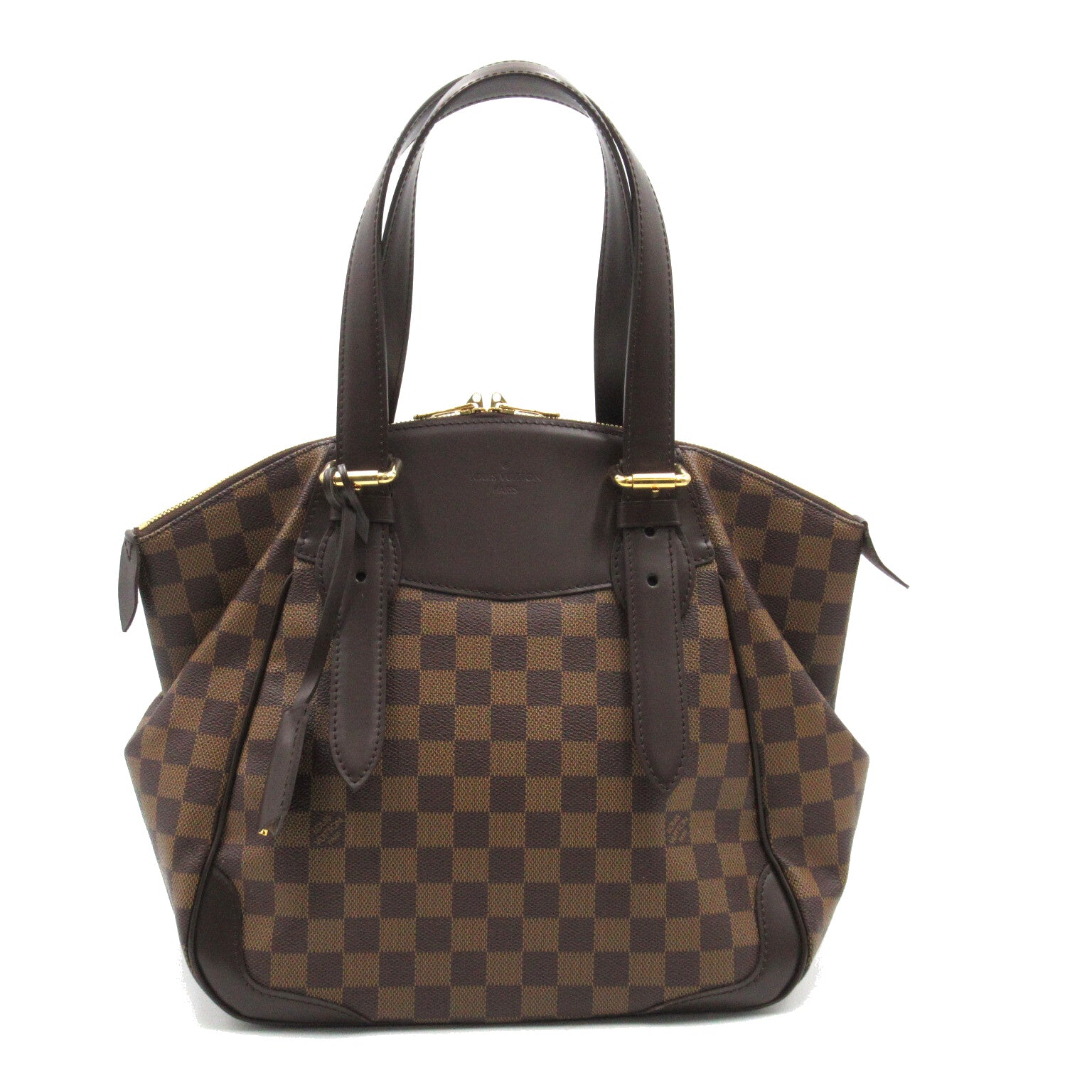 LOUIS VUITTON Damier Verona MM金扣肩背袋啡色