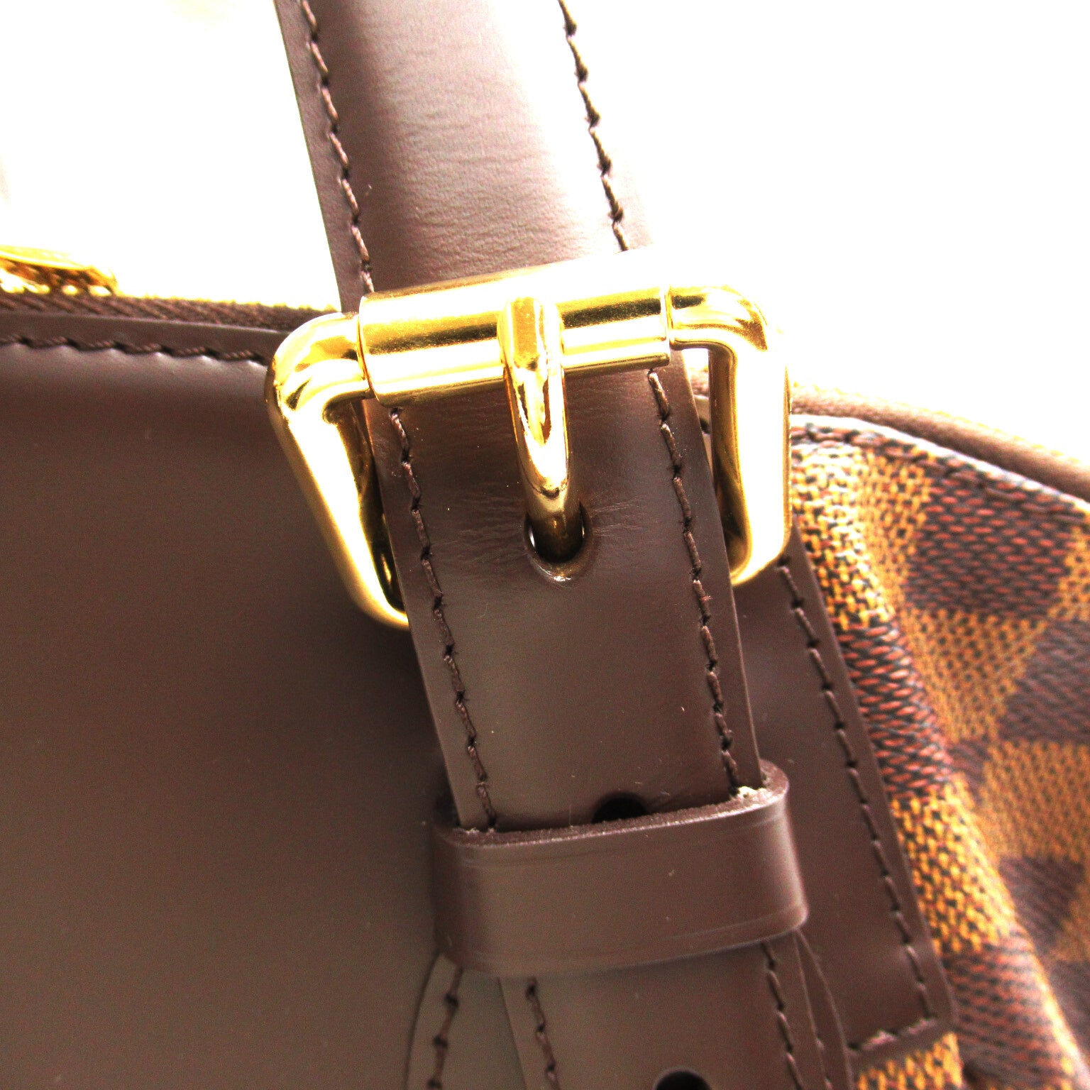 LOUIS VUITTON Damier Verona MM金扣肩背袋啡色
