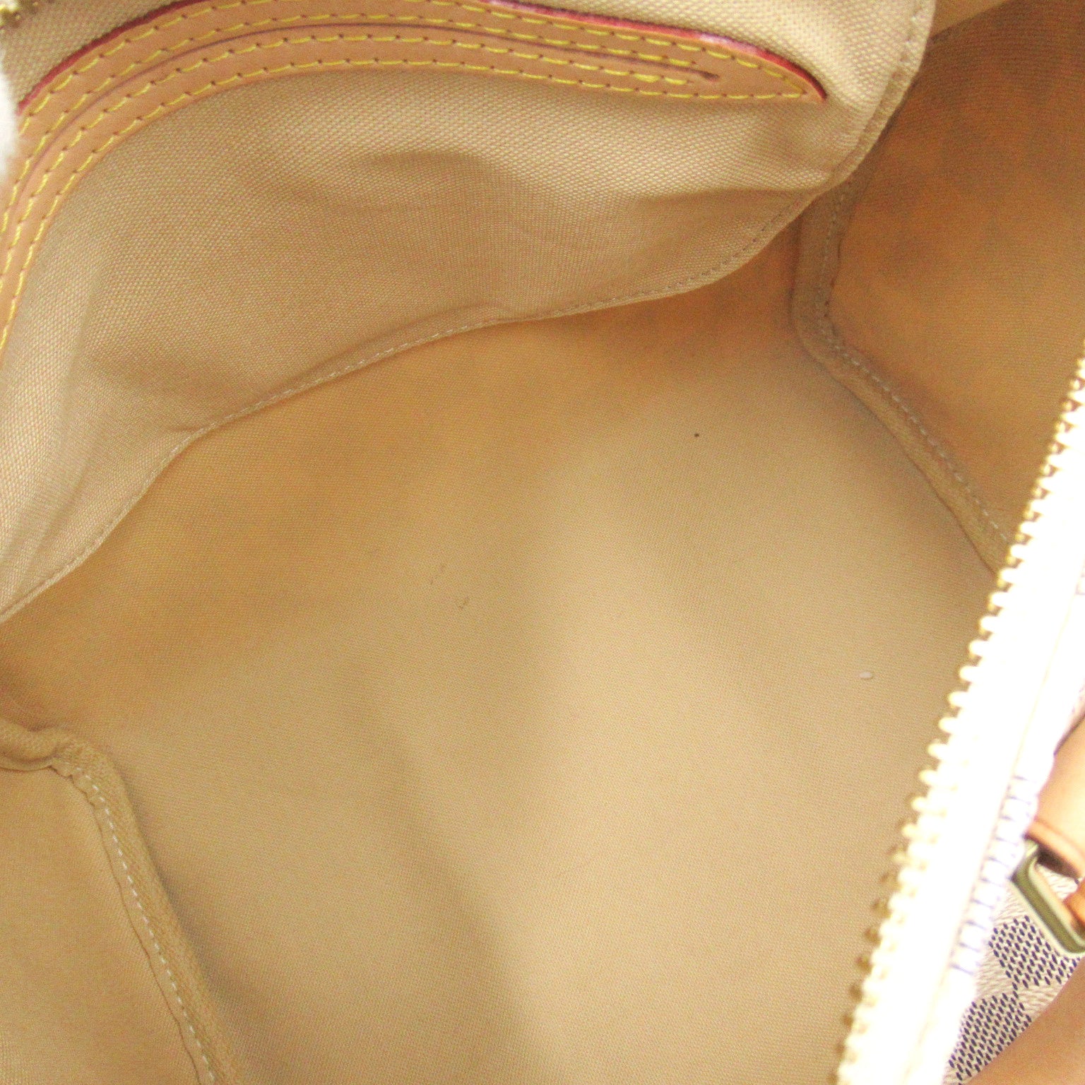 LOUIS VUITTON Damier Azur Speedy 25金扣手挽袋白色