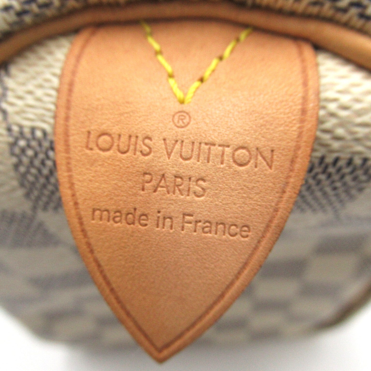 LOUIS VUITTON Damier Azur Speedy 25金扣手挽袋白色