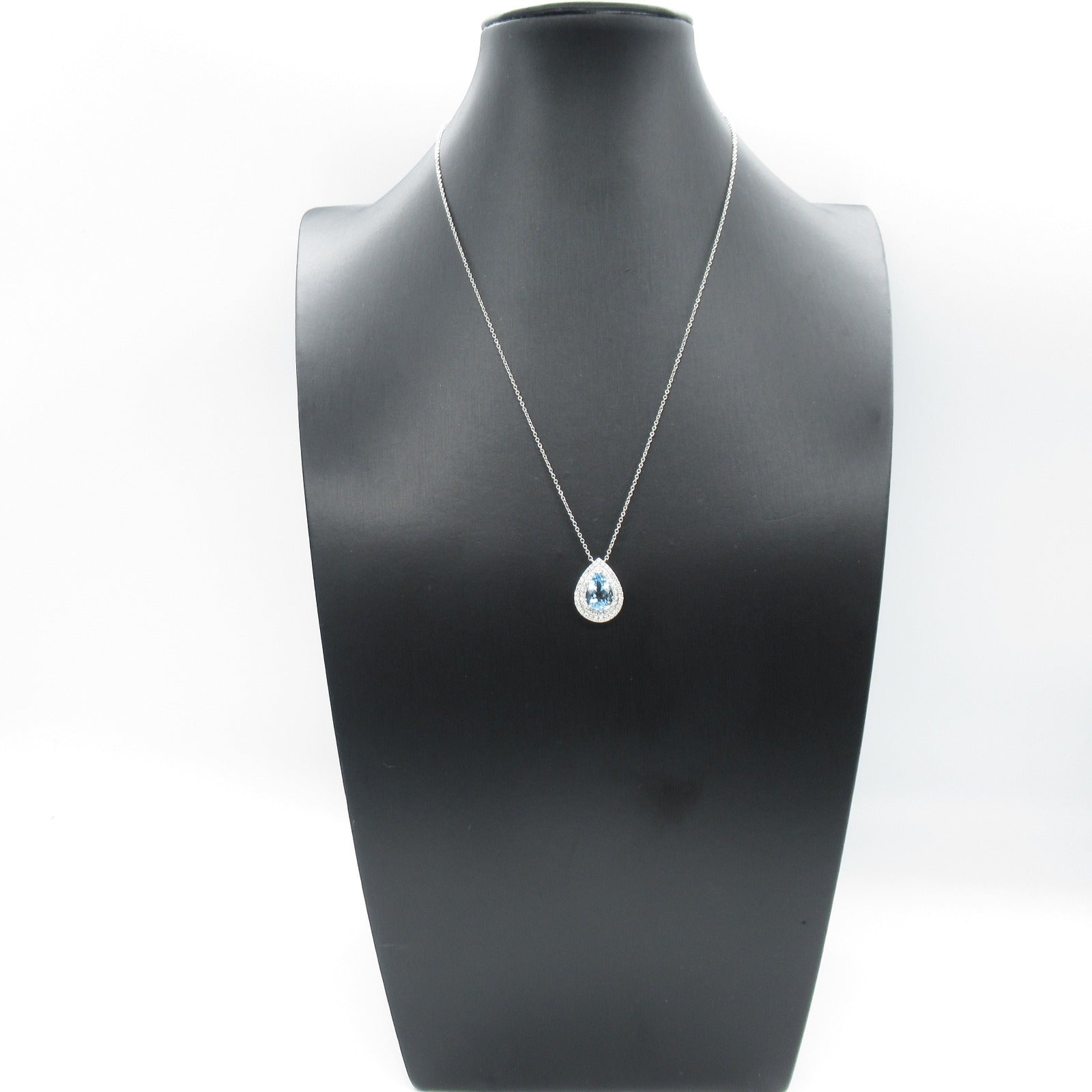 TIFFANY＆CO PT950鉑金Aquamarine and Diamond Necklace藍晶/鑽石項鍊