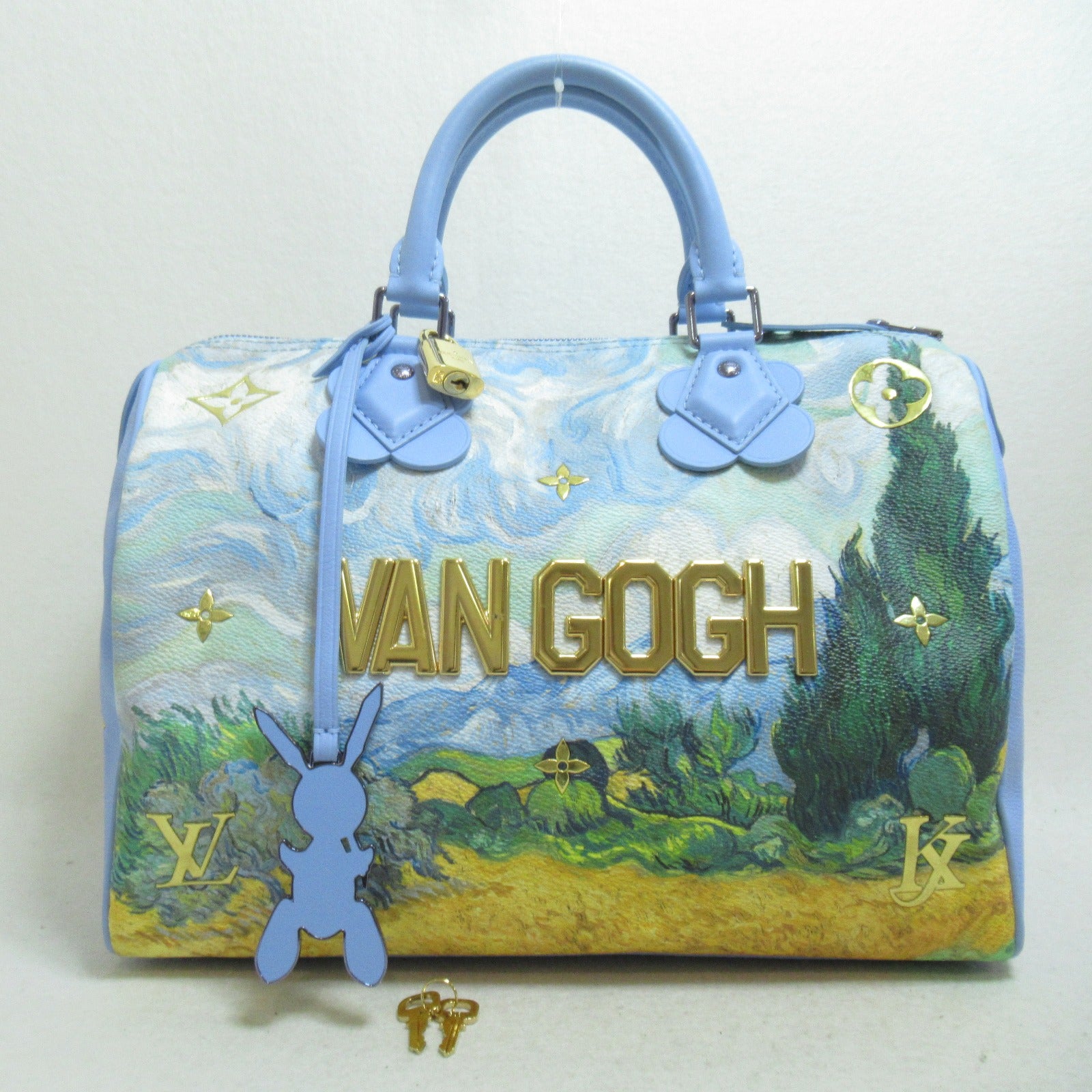 LOUIS VUITTON 塗層帆布Van Gogh speedy 30手挽袋藍色
