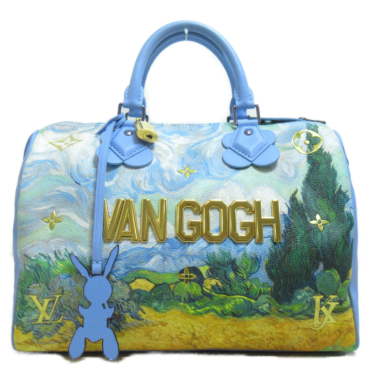 LOUIS VUITTON 塗層帆布Van Gogh speedy 30手挽袋藍色