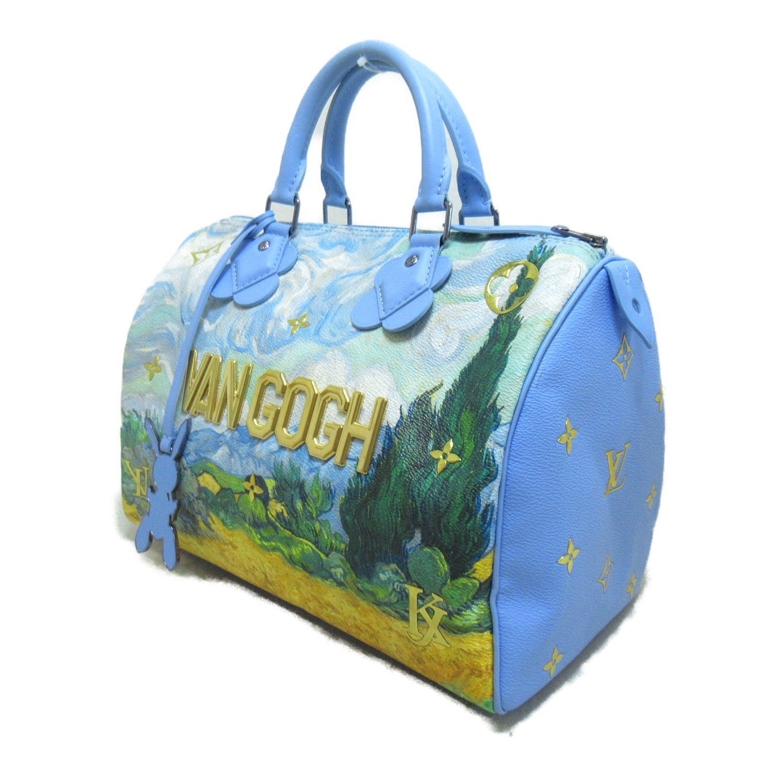 LOUIS VUITTON 塗層帆布Van Gogh speedy 30手挽袋藍色