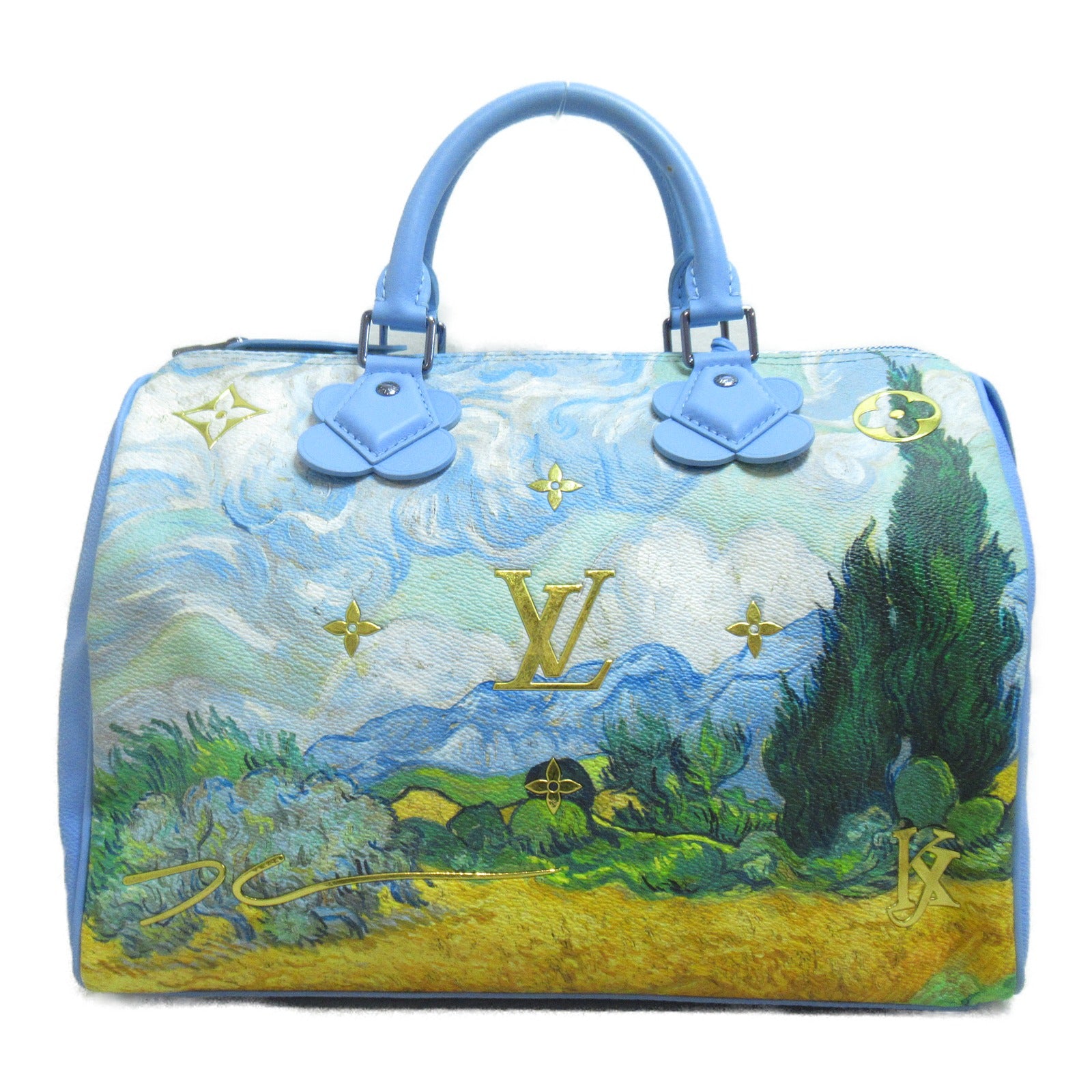 LOUIS VUITTON 塗層帆布Van Gogh speedy 30手挽袋藍色