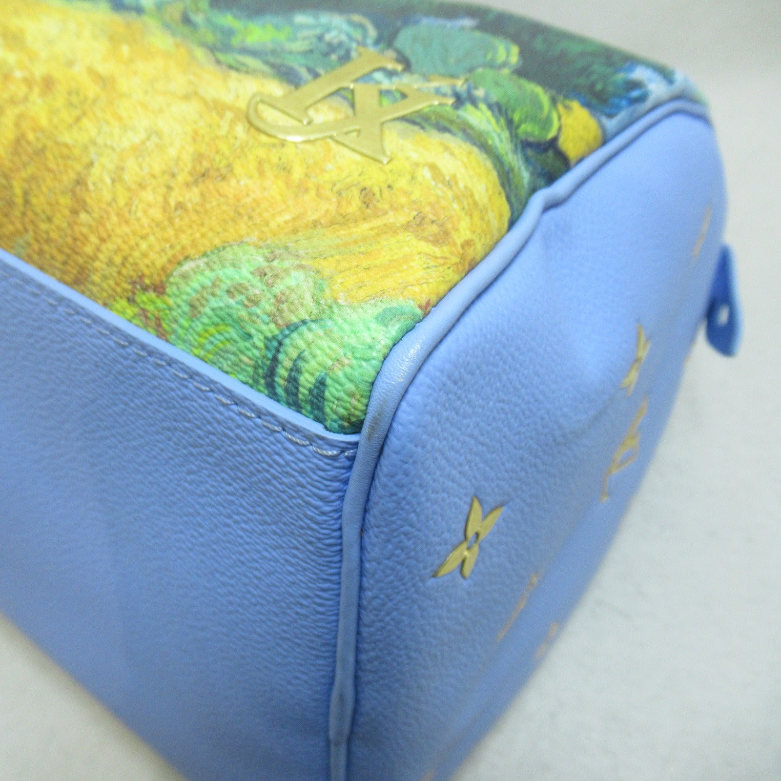 LOUIS VUITTON 塗層帆布Van Gogh speedy 30手挽袋藍色