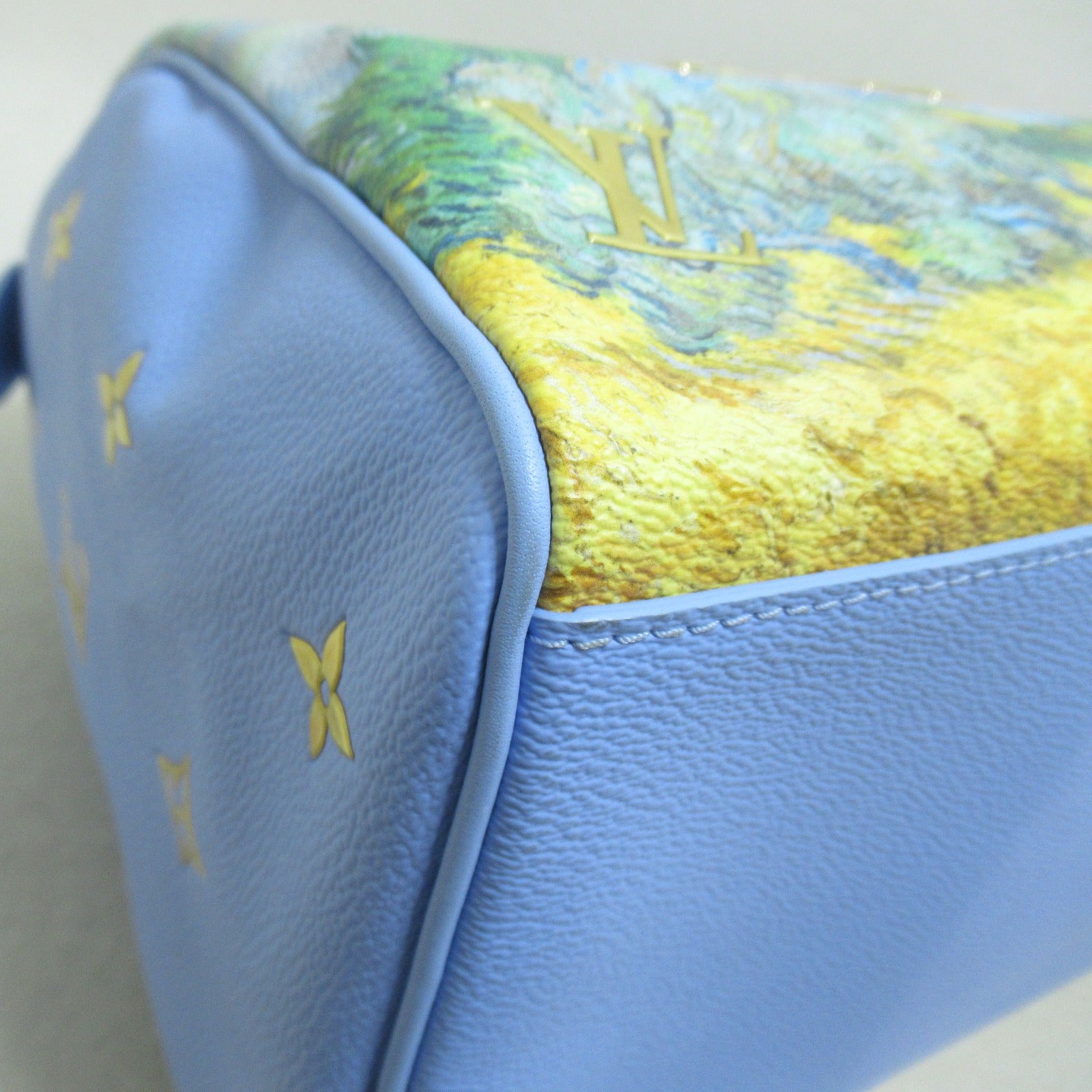 LOUIS VUITTON 塗層帆布Van Gogh speedy 30手挽袋藍色