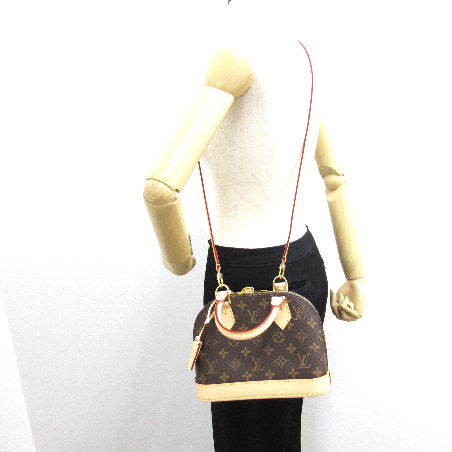 LOUIS VUITTON Monogram Alma BB金扣手挽肩背兩用袋啡色