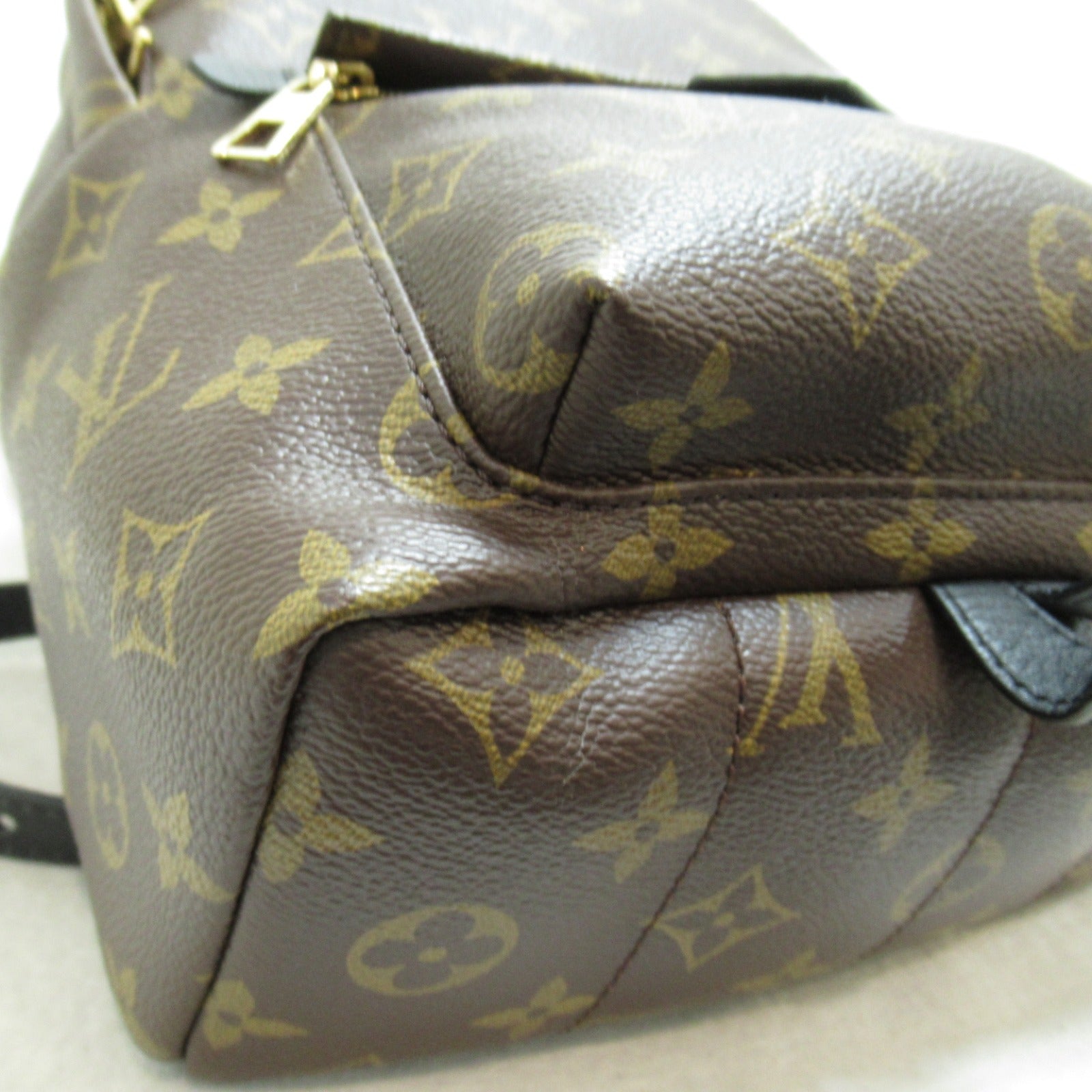 LOUIS VUITTON Monogram Macassar Palm Springs PM背包啡色