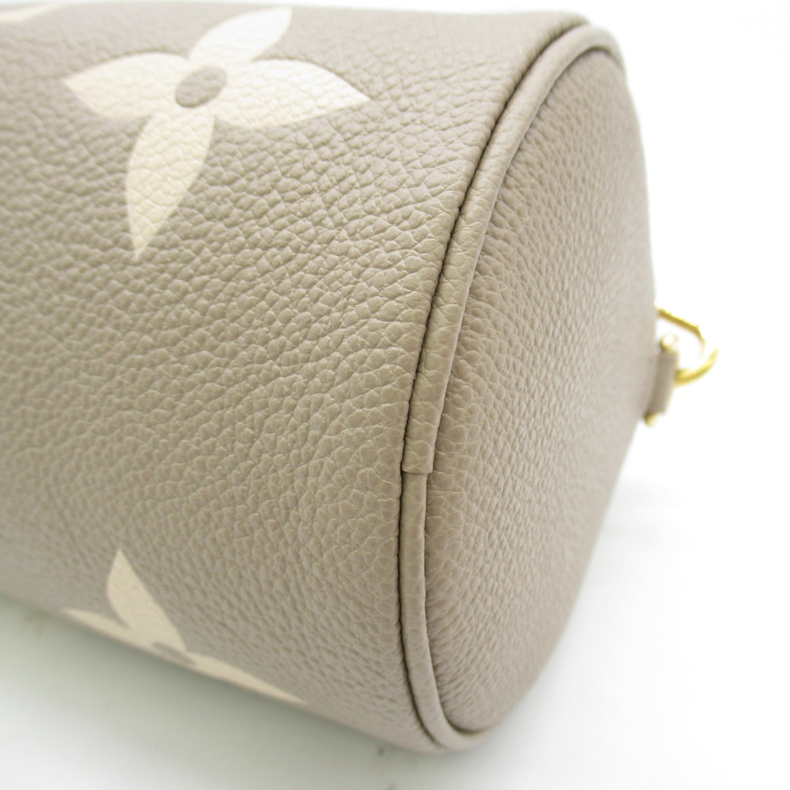 LOUIS VUITTON Monogram Empreinte Papillon BB金扣肩背袋米色
