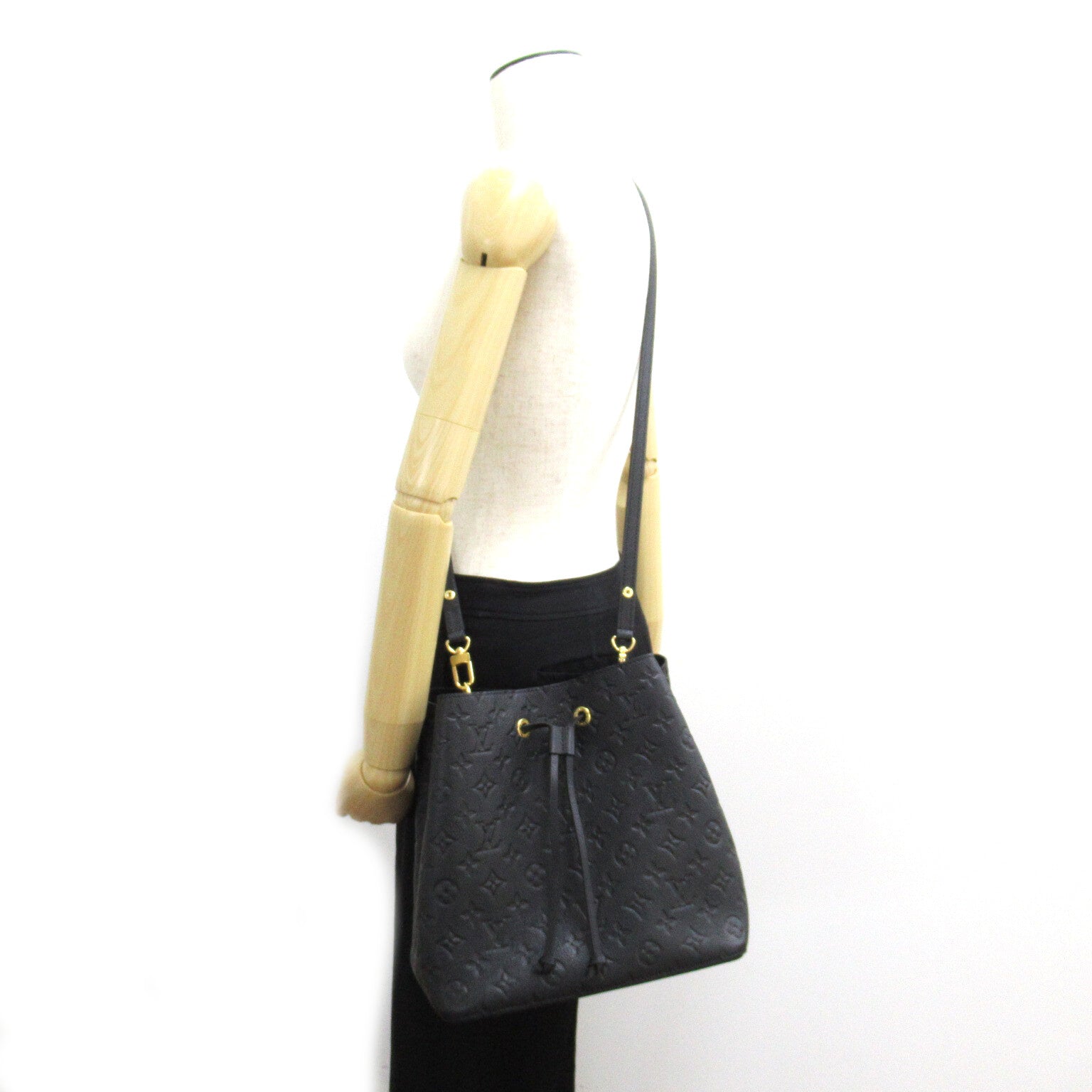 LOUIS VUITTON Monogram Empreinte NeoNoe MM手挽肩背兩用袋黑色