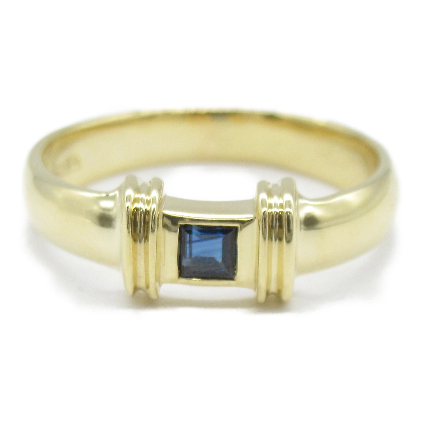 TIFFANY＆CO 18K黃金Stacking Band Sapphire Ring藍寶石戒指US#6.5