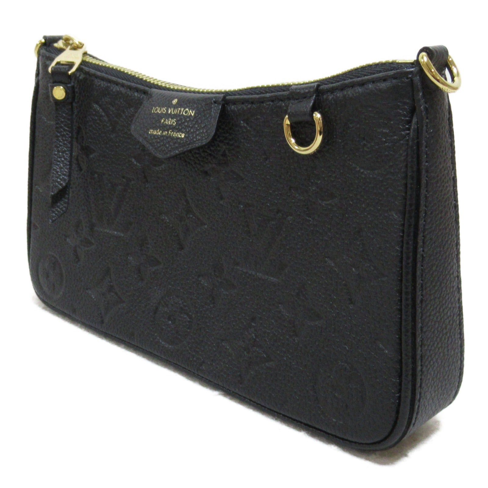 LOUIS VUITTON Monogram Empreinte Easy Pouch On Strap金扣手挽肩背兩用袋黒色