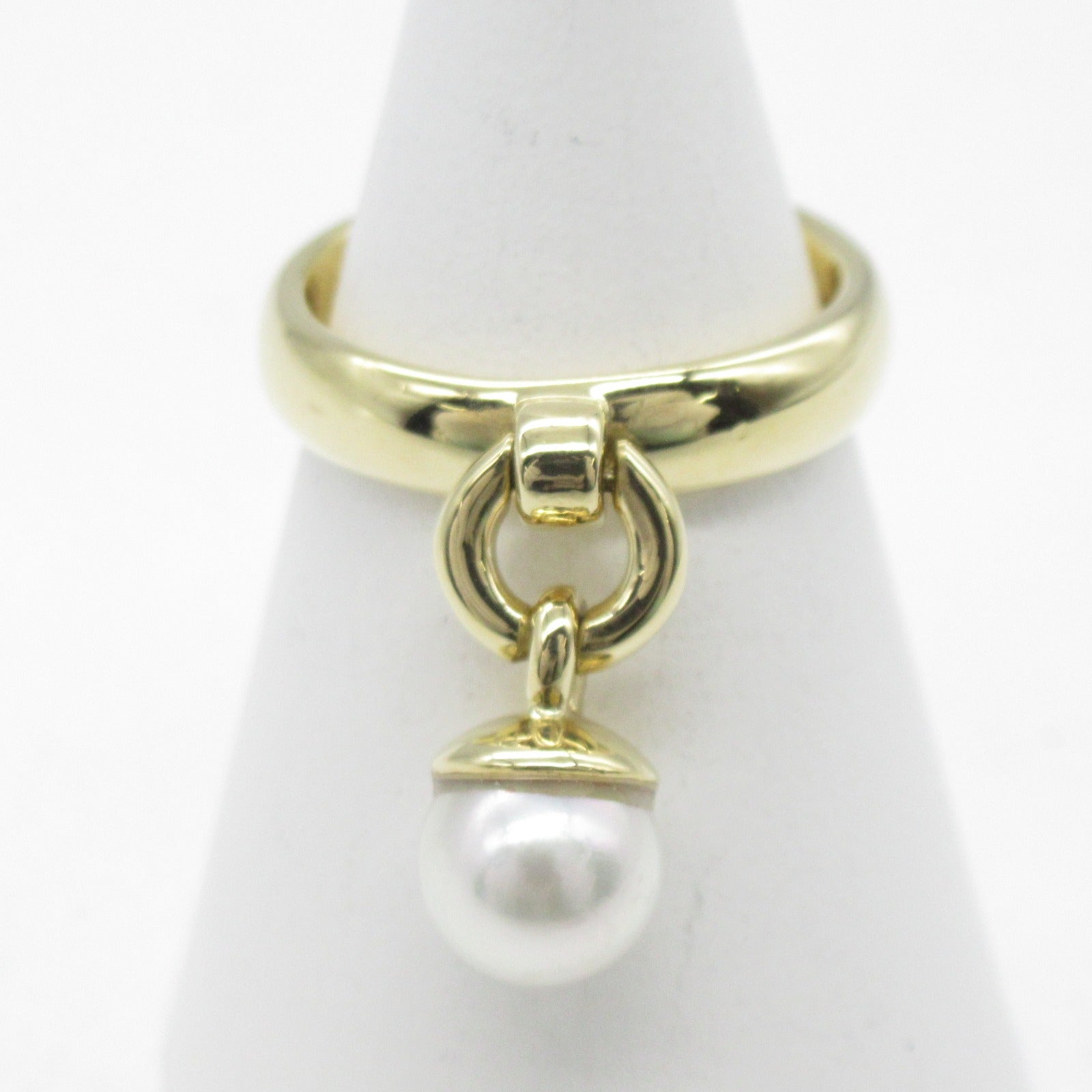 TIFFANY＆CO 18K黃金Door Knock Pearl Ring珍珠戒指US#5.25