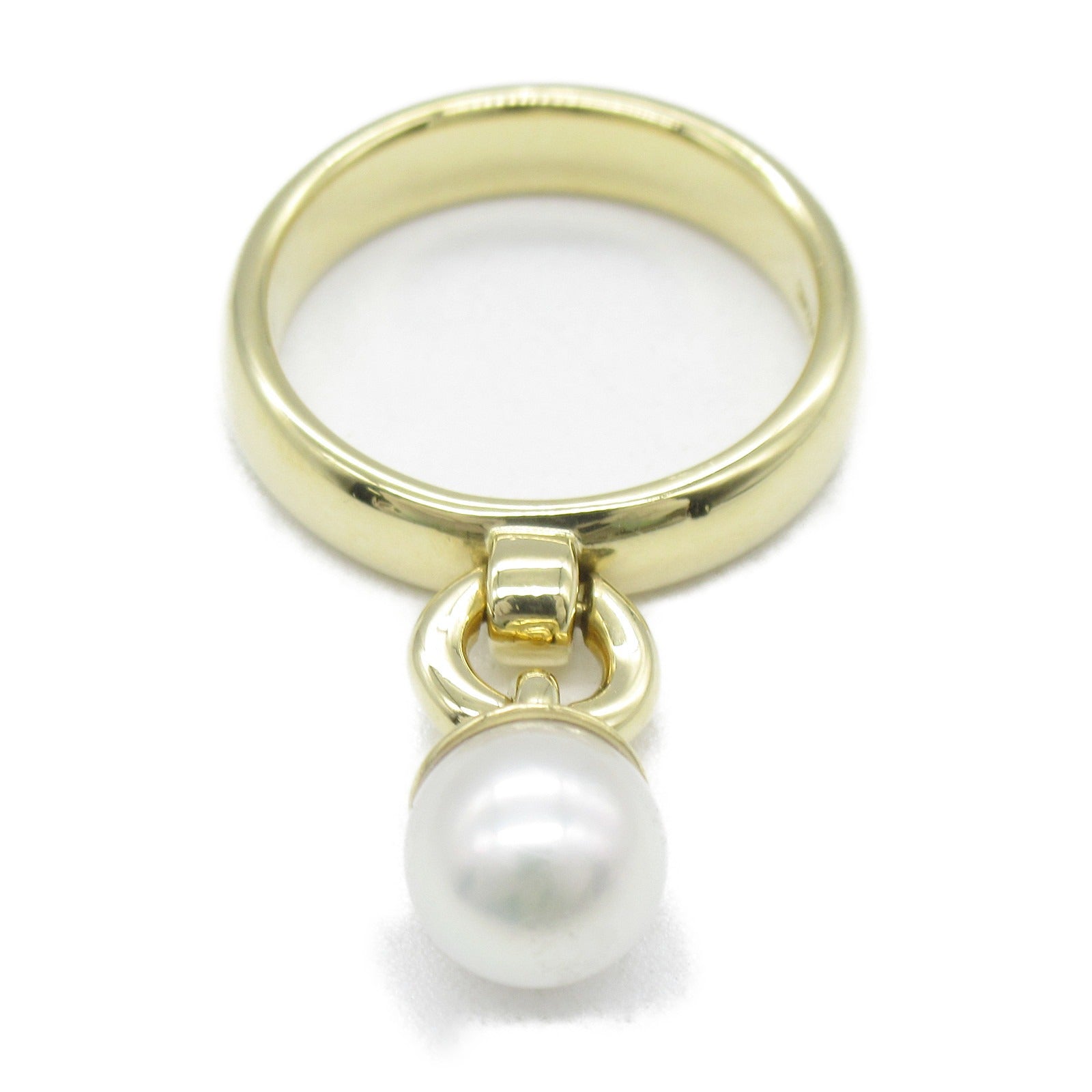 TIFFANY＆CO 18K黃金Door Knock Pearl Ring珍珠戒指US#5.25