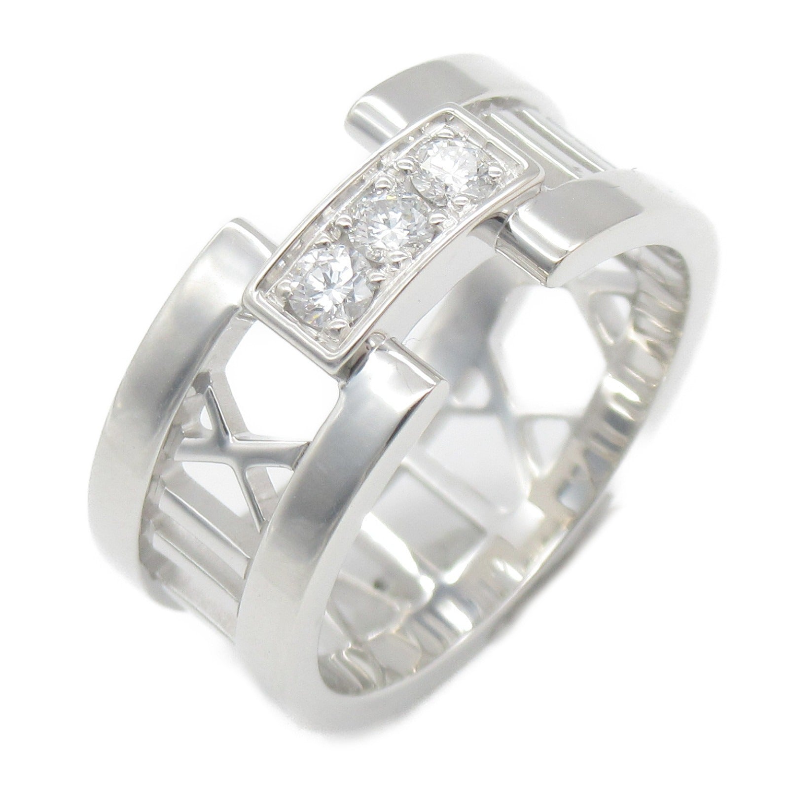 TIFFANY＆CO 18K白金Atlas Diamond Ring鑽石戒指US#6