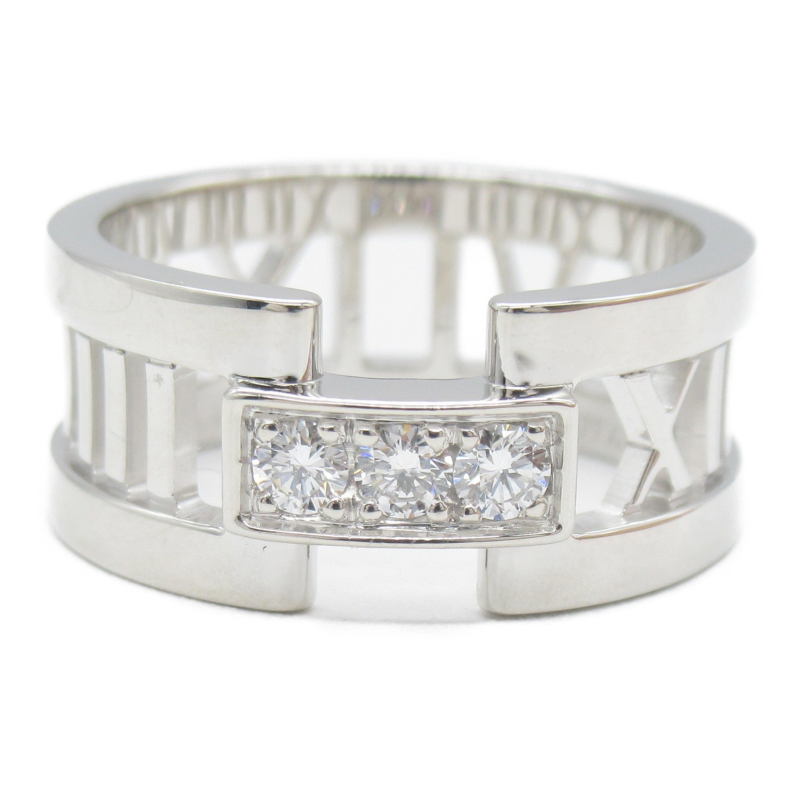 TIFFANY＆CO 18K白金Atlas Diamond Ring鑽石戒指US#6