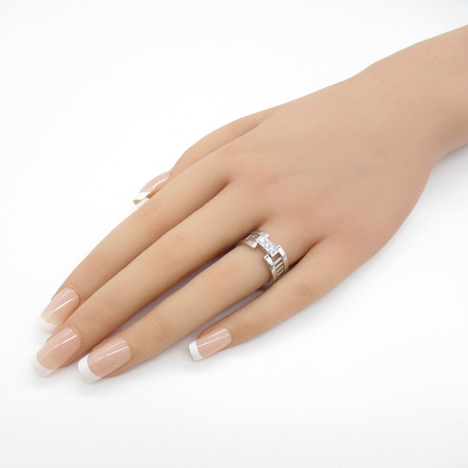 TIFFANY＆CO 18K白金Atlas Diamond Ring鑽石戒指US#6
