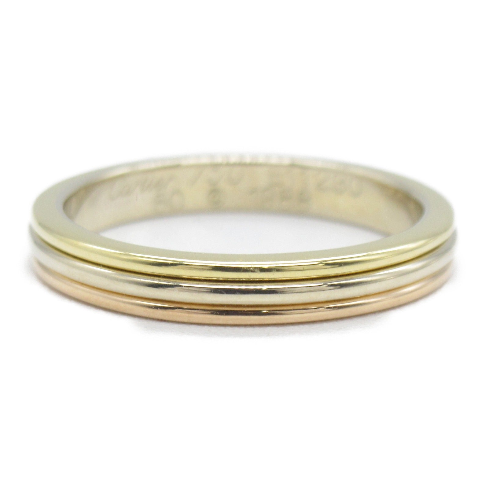 CARTIER 18K黃金/白金/玫瑰金Vendome戒指Cartier#50/US#5.25