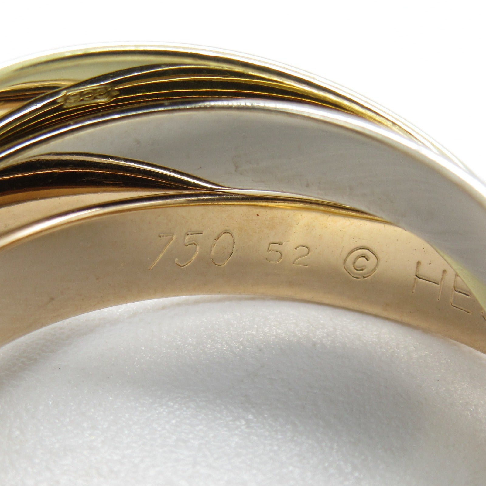 CARTIER 18K黃金/白金/玫瑰金Trinity戒指Cartier#52/US#6