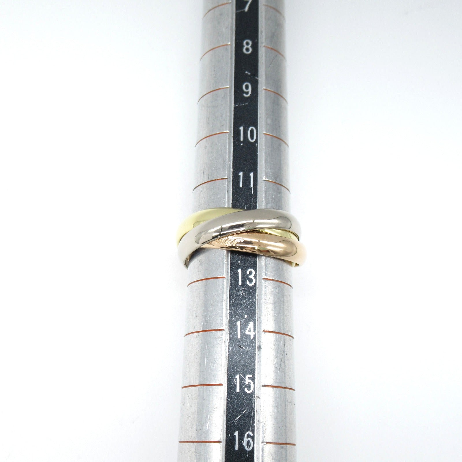 CARTIER 18K黃金/白金/玫瑰金Trinity戒指Cartier#52/US#6