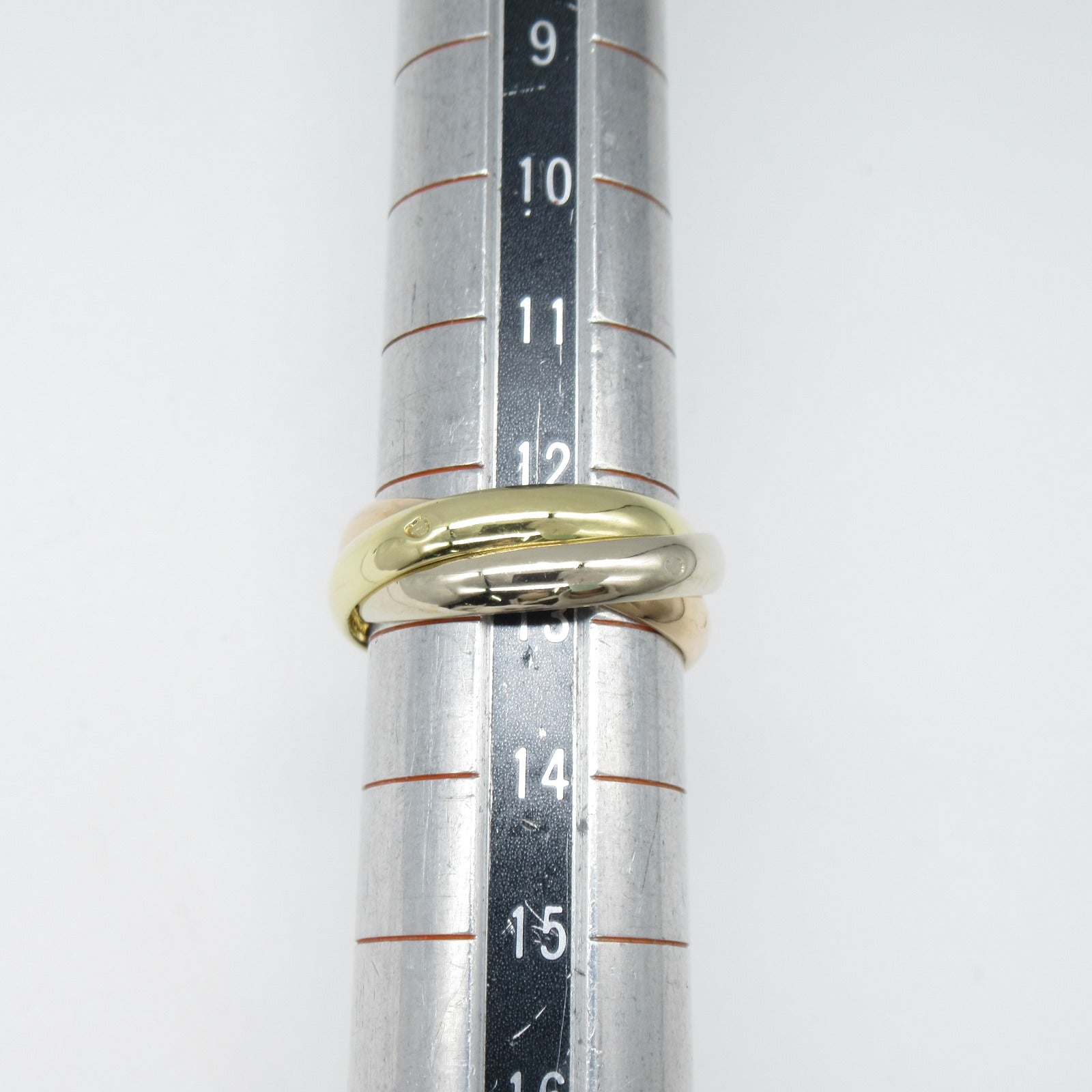 CARTIER 18K黃金/白金/玫瑰金Trinity戒指Cartier#53/US#6.5