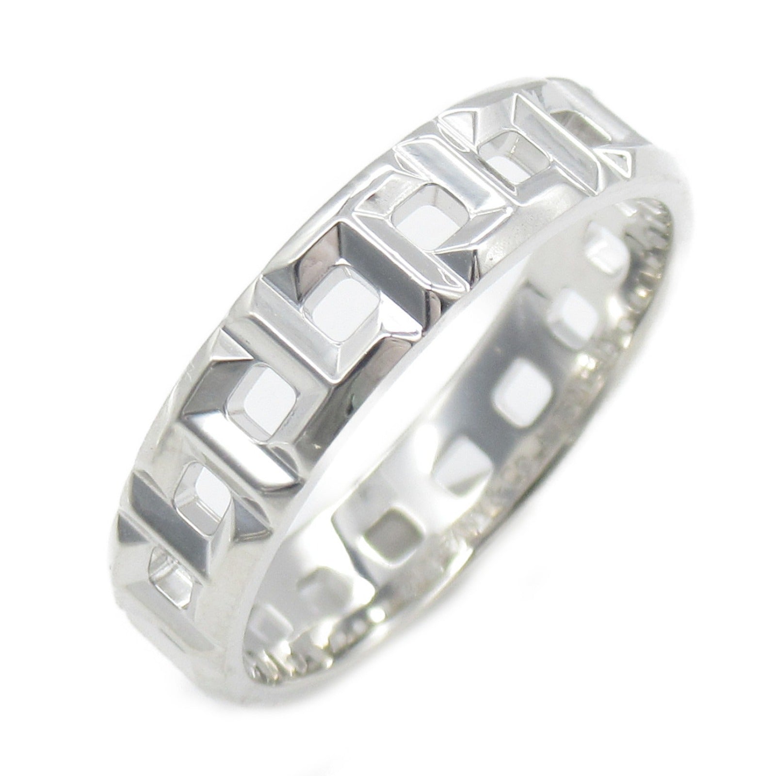 TIFFANY＆CO 18K白金T True Wide Ring戒指US#10