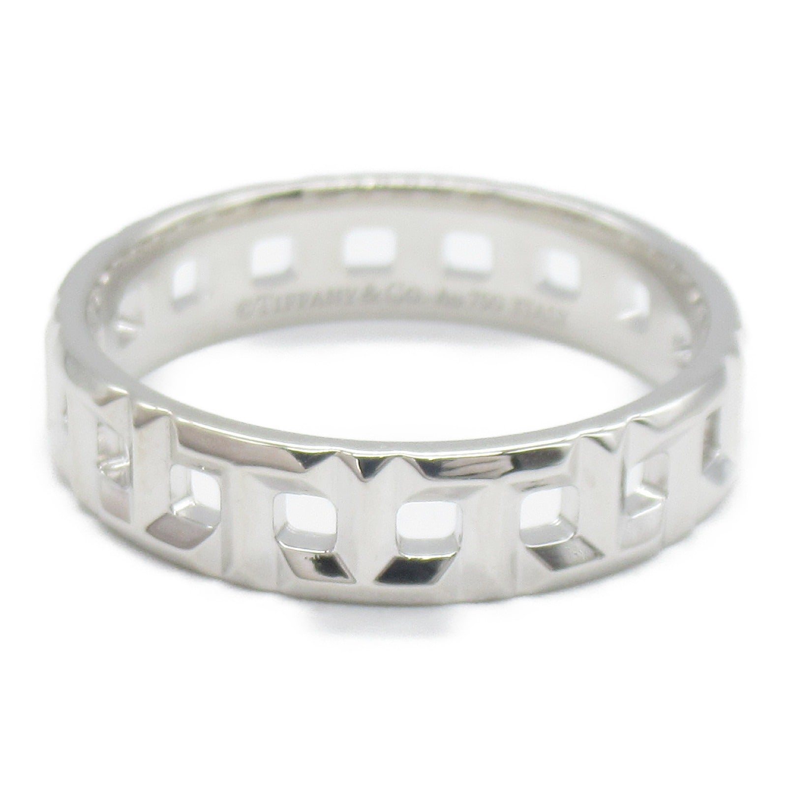 TIFFANY＆CO 18K白金T True Wide Ring戒指US#10