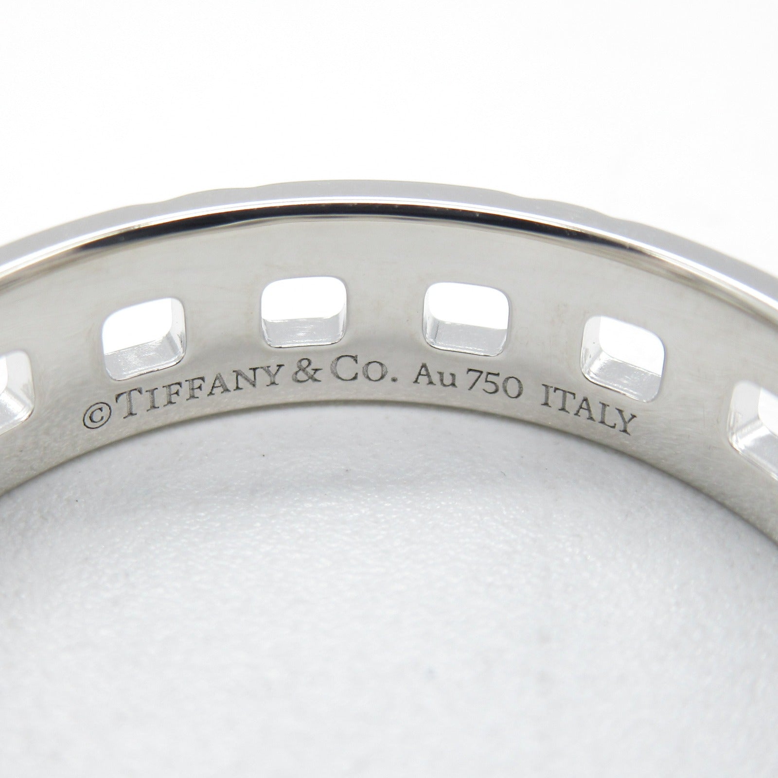 TIFFANY＆CO 18K白金T True Wide Ring戒指US#10