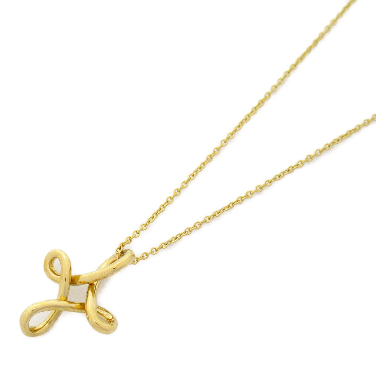 TIFFANY＆CO 18K黃金Infinity Cross Pendant/Necklace項鍊