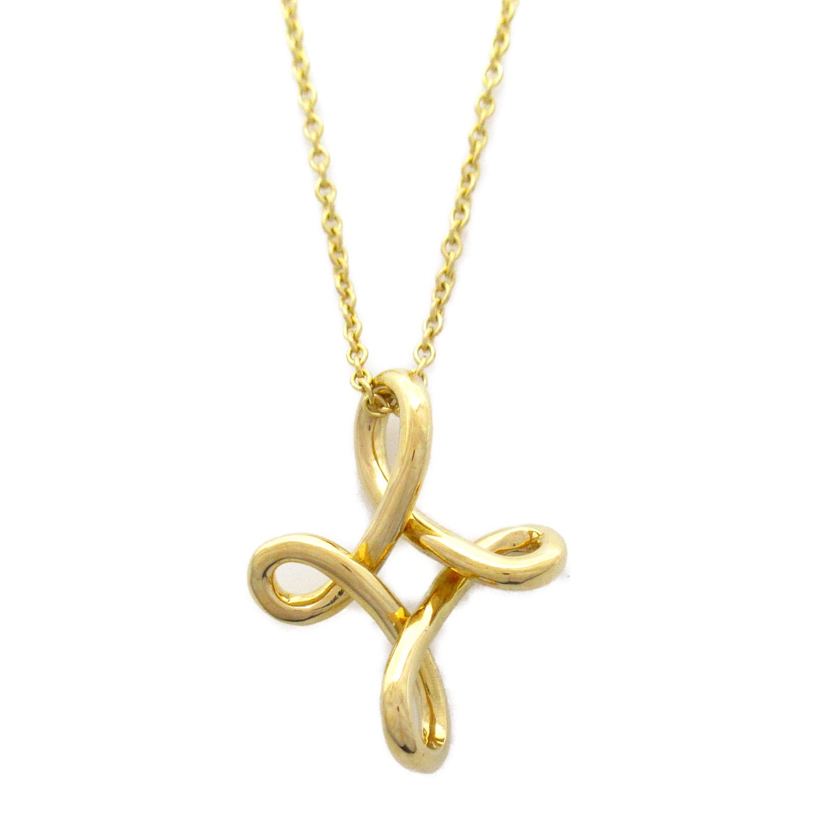 TIFFANY＆CO 18K黃金Infinity Cross Pendant/Necklace項鍊