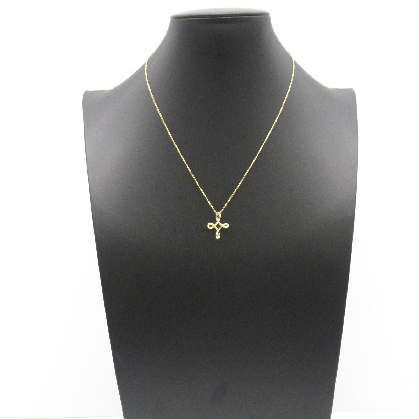 TIFFANY＆CO 18K黃金Infinity Cross Pendant/Necklace項鍊