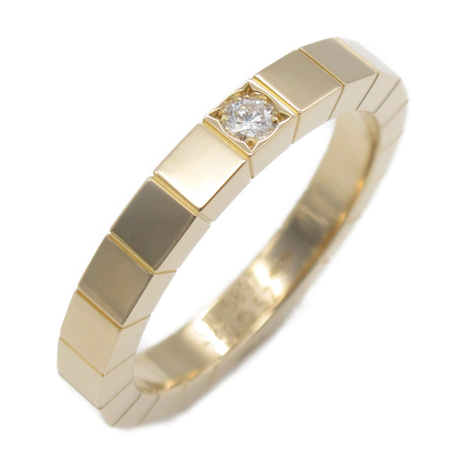 CARTIER 18K黃金Lanieres 1P Diamond鑽石戒指Cartier#52/US#6