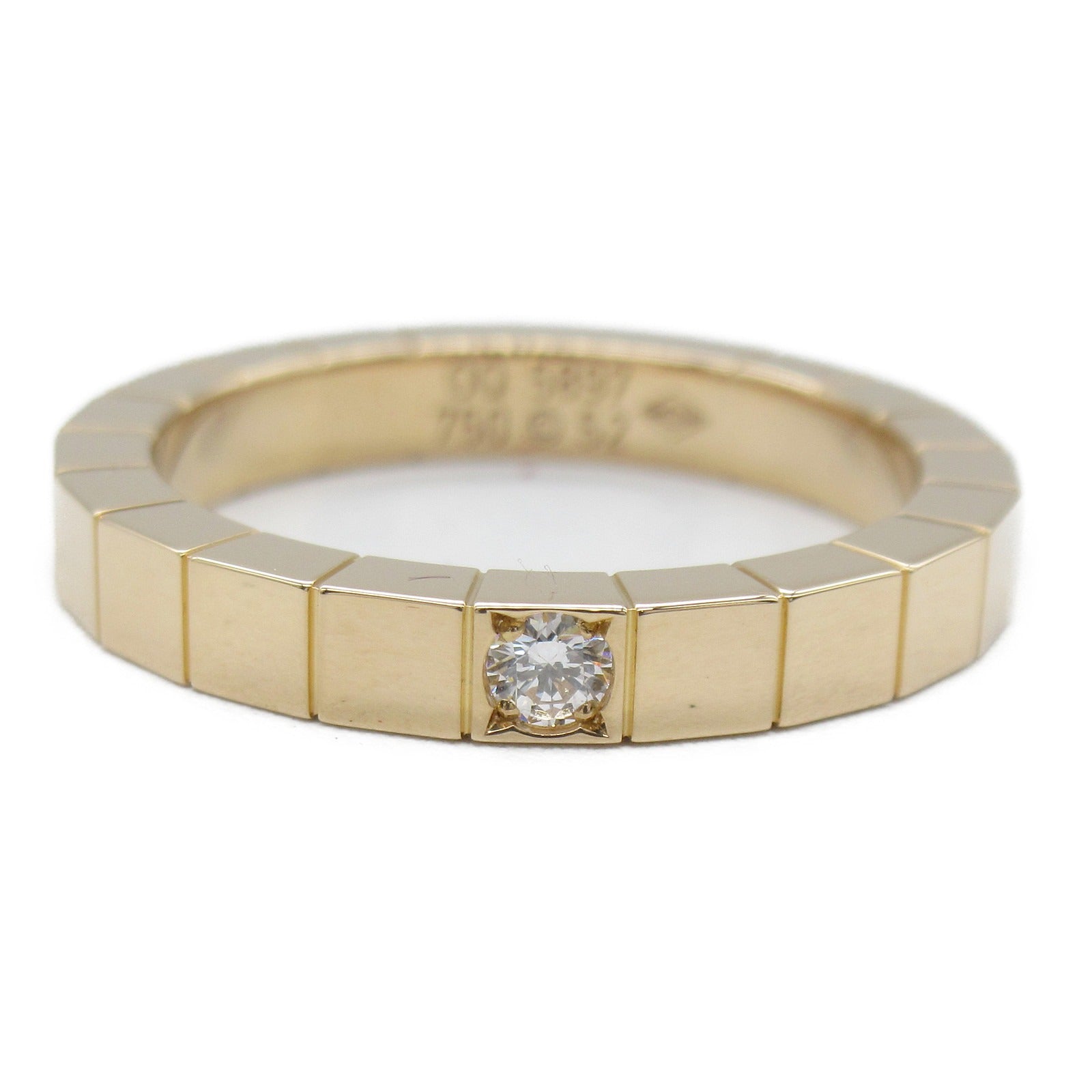 CARTIER 18K黃金Lanieres 1P Diamond鑽石戒指Cartier#52/US#6
