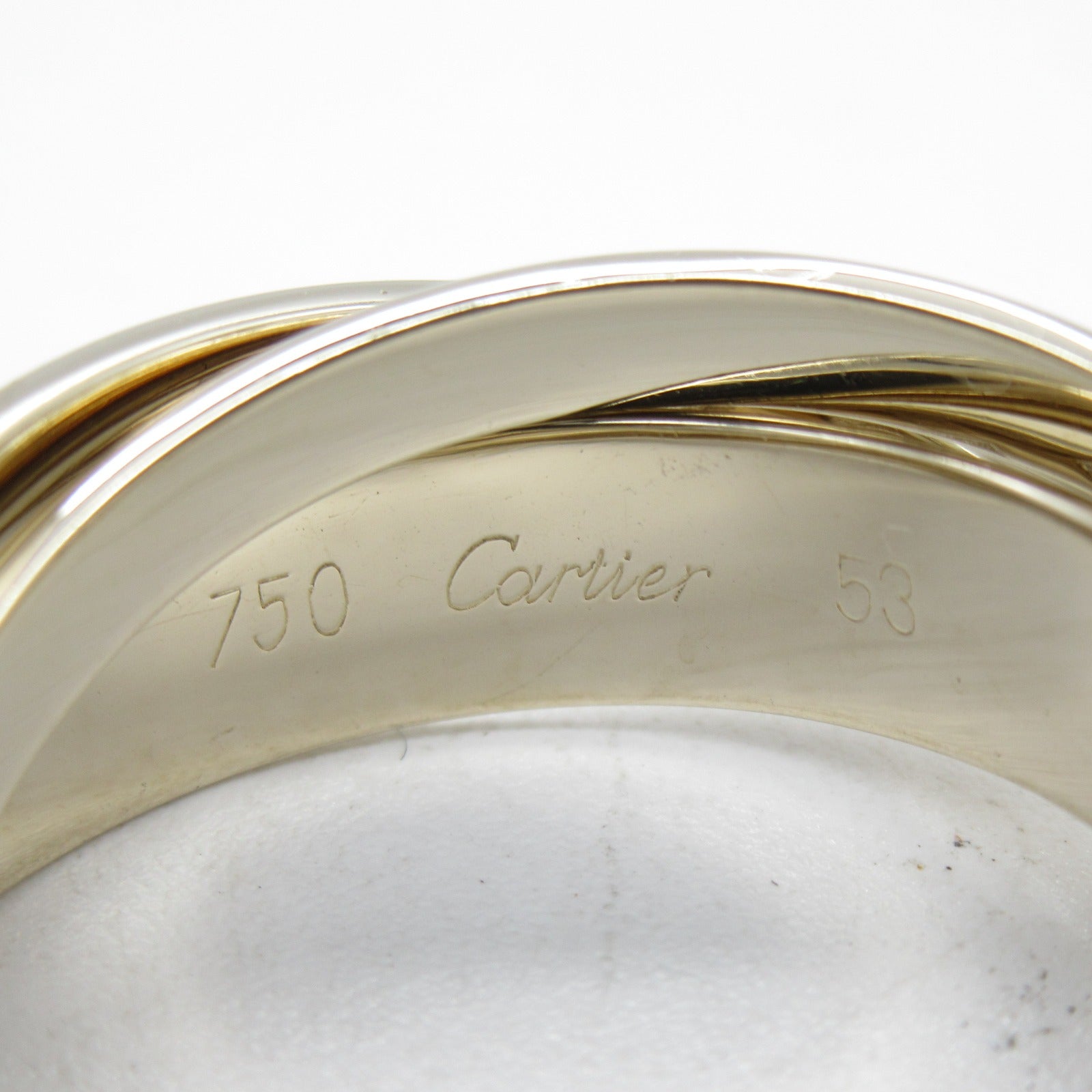 CARTIER 18K白金Trinity 1998 Xmas戒指Cartier#53/US#6.5