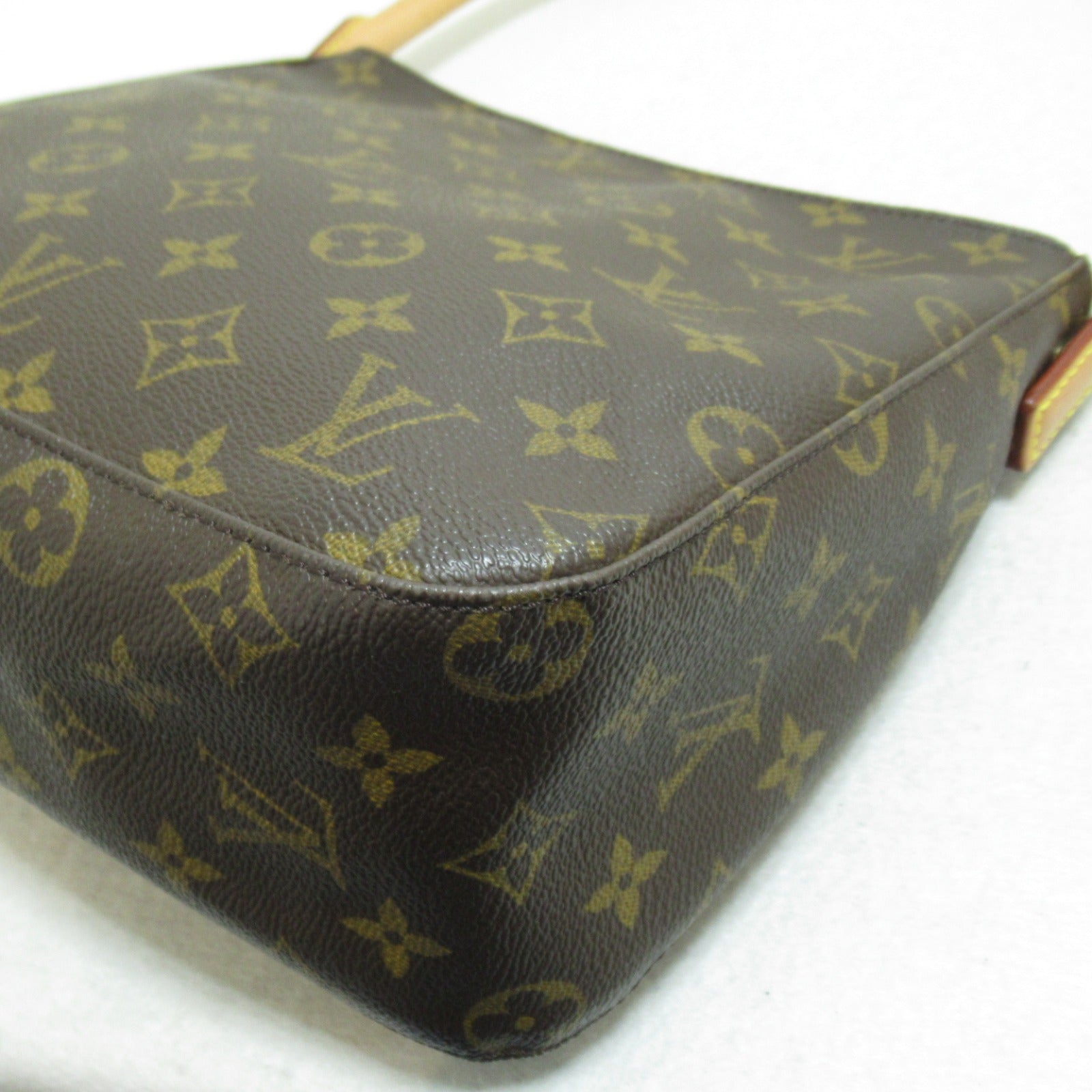 LOUIS VUITTON Monogram Looping MM金扣肩背袋啡色