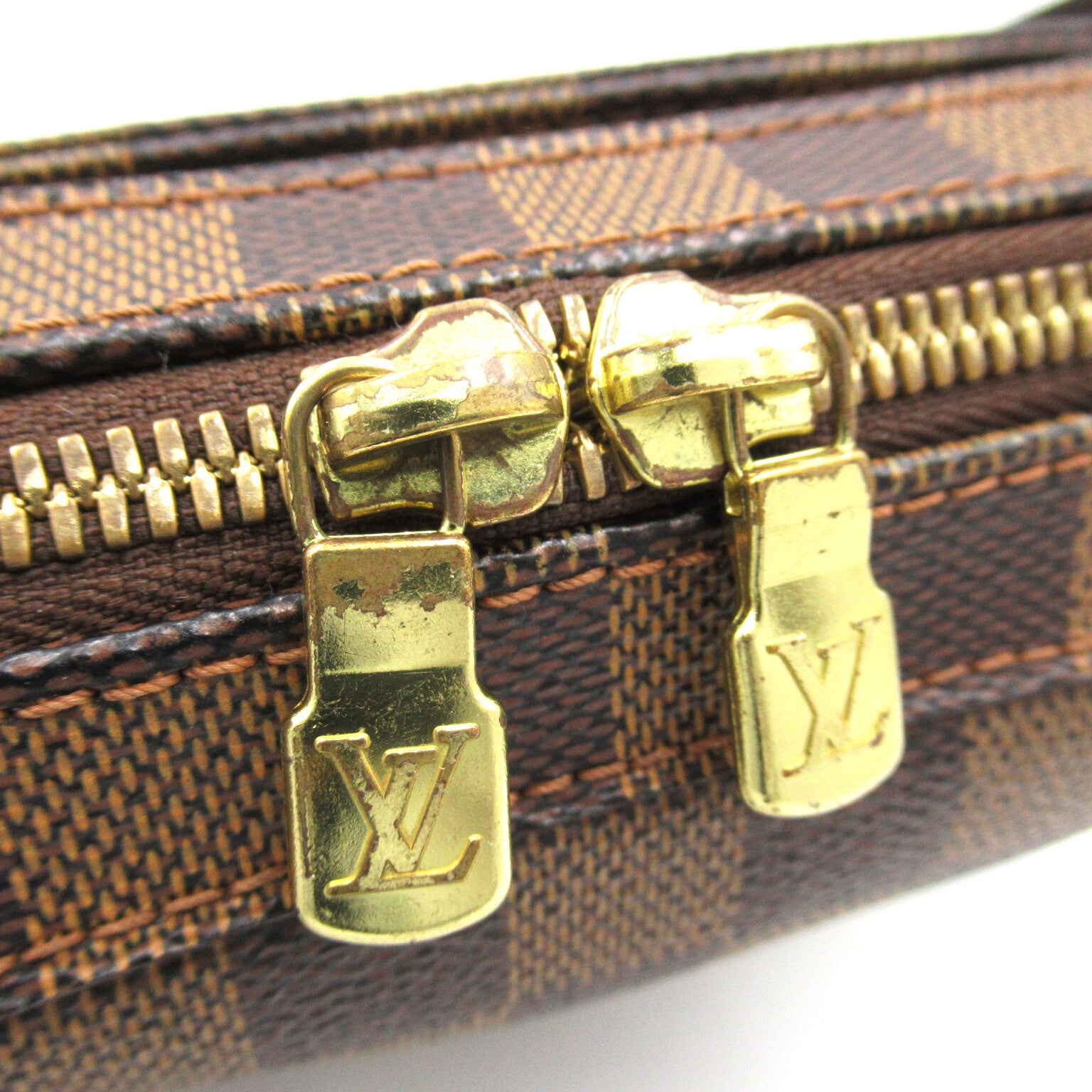 LOUIS VUITTON Damier Geronimos金扣腰包啡色