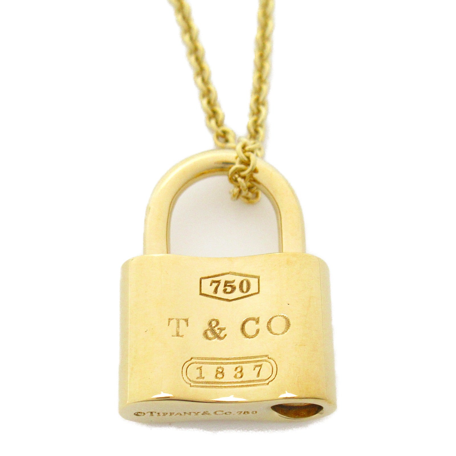 TIFFANY＆CO 18K黃金Padlock Necklace項鍊