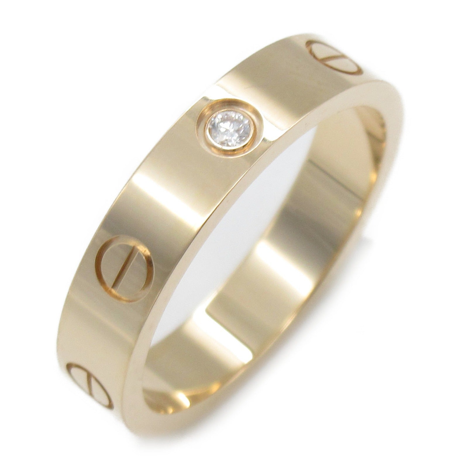 CARTIER 18K玫瑰金Love Wedding Band 1 Diamond鑽石戒指Cartier#53/US#6.5