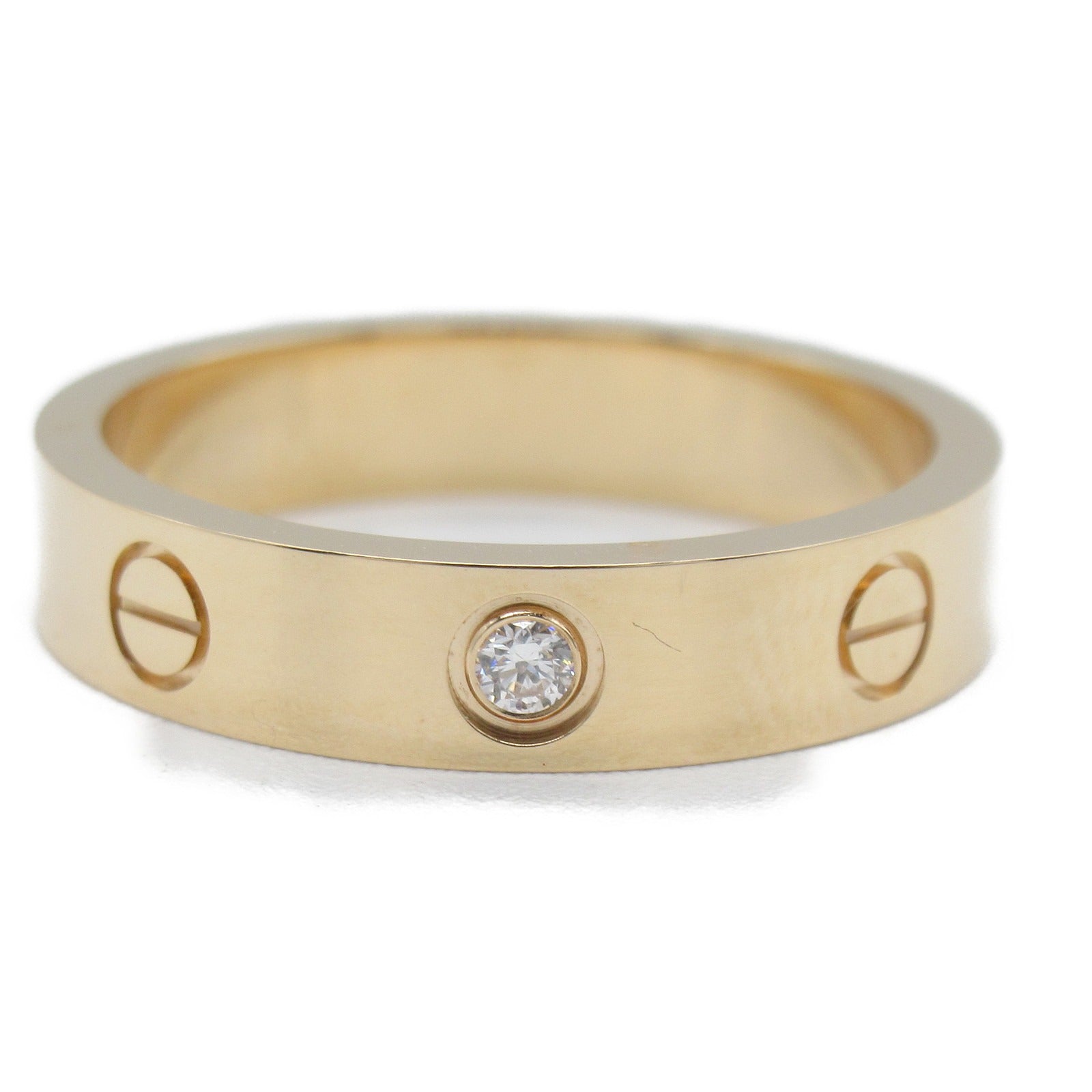 CARTIER 18K玫瑰金Love Wedding Band 1 Diamond鑽石戒指Cartier#53/US#6.5