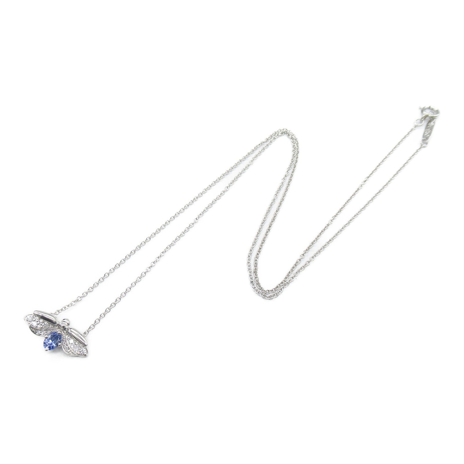 TIFFANY＆CO PT950鉑金Paper Flower Firefly Necklace坦桑石/鑽石項鍊