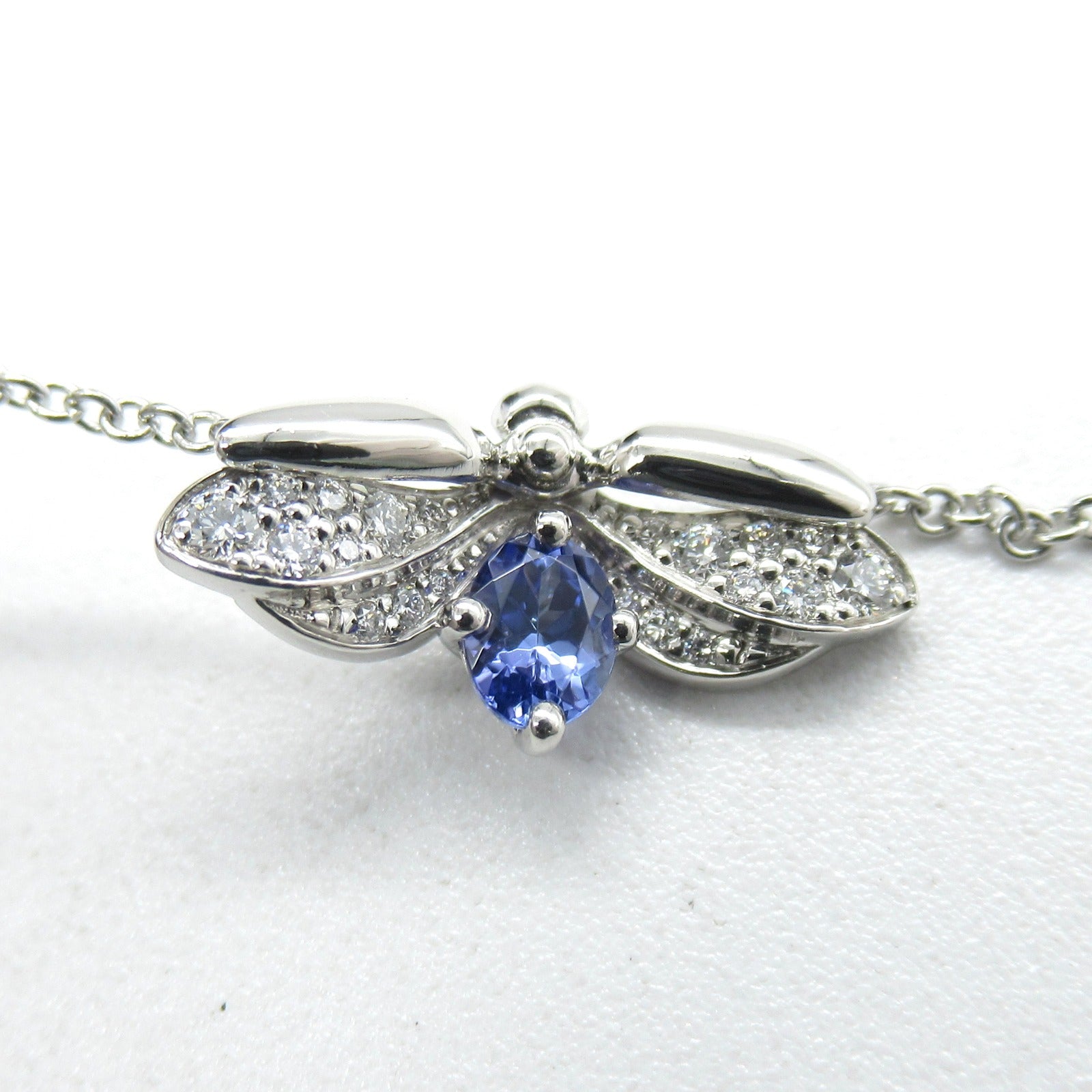 TIFFANY＆CO PT950鉑金Paper Flower Firefly Necklace坦桑石/鑽石項鍊