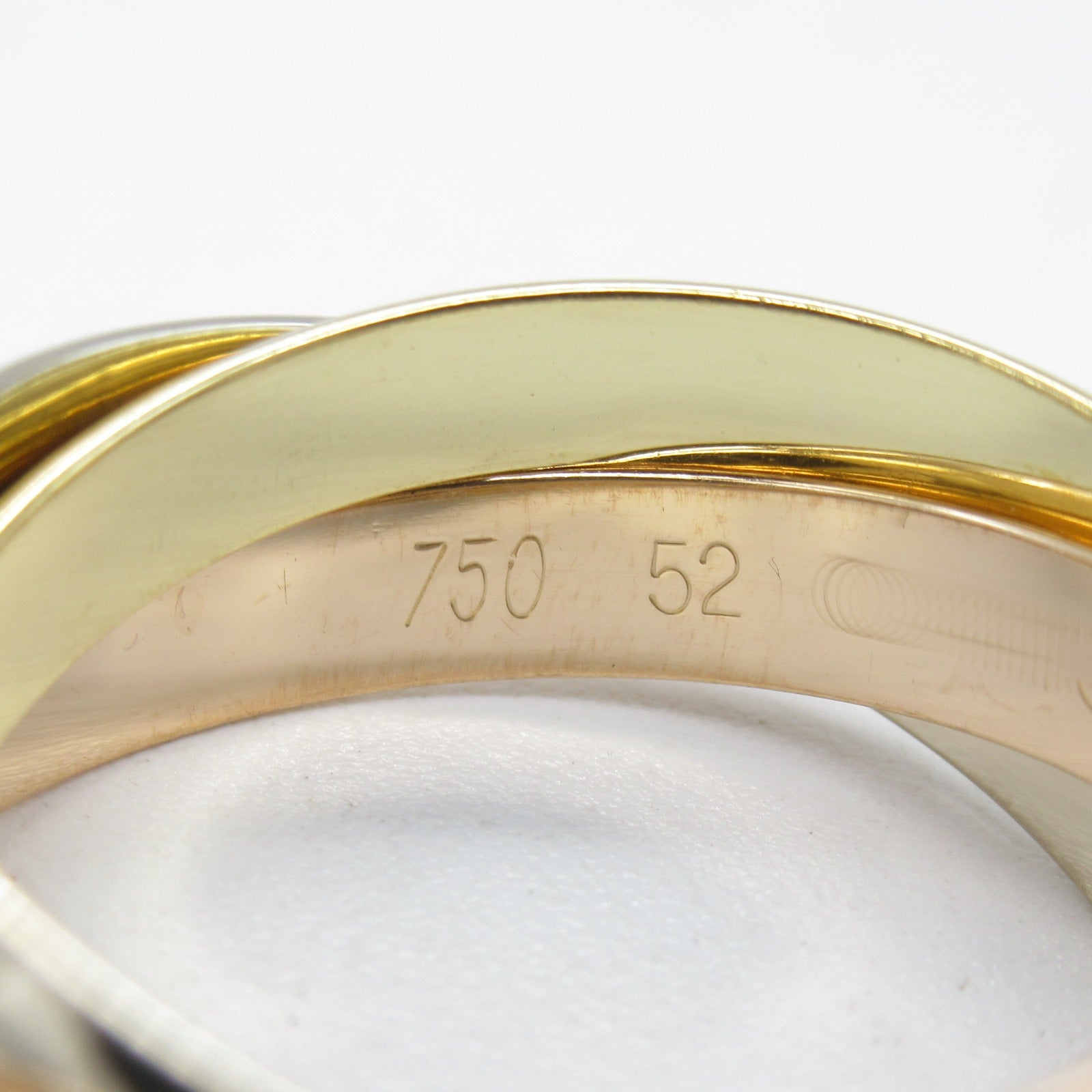 CARTIER 18K黃金/白金/玫瑰金Trinity Ring戒指Cartier#52/US#6