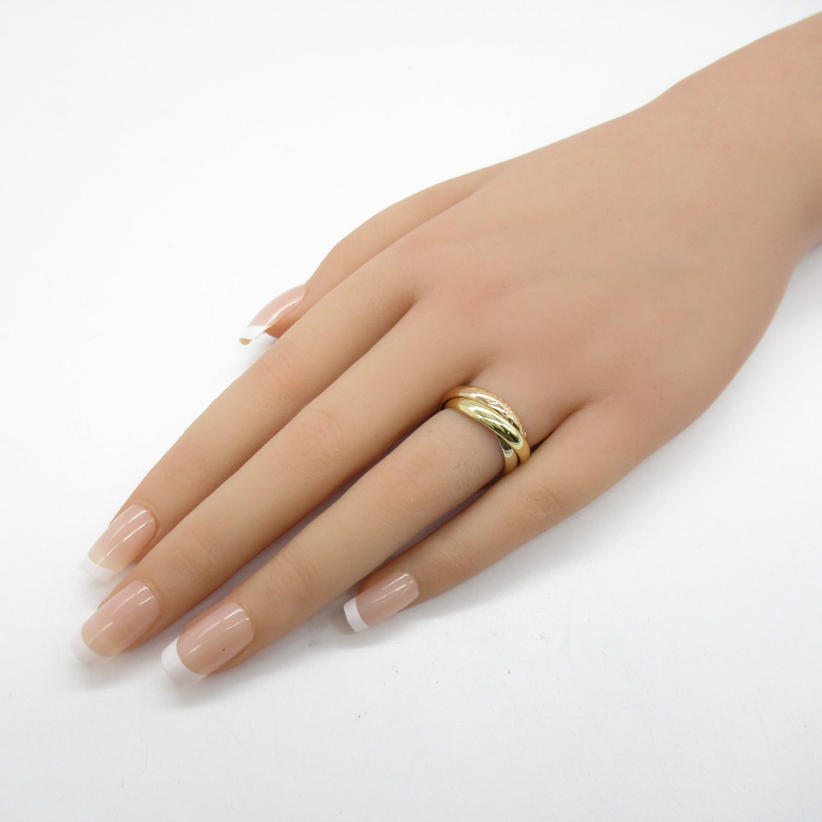 CARTIER 18K黃金/白金/玫瑰金Trinity Ring戒指Cartier#52/US#6
