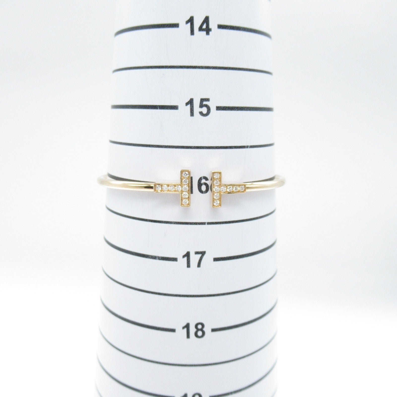 TIFFANY＆CO 18K玫瑰金T Diamond Wire Bracelet鑽石手鐲
