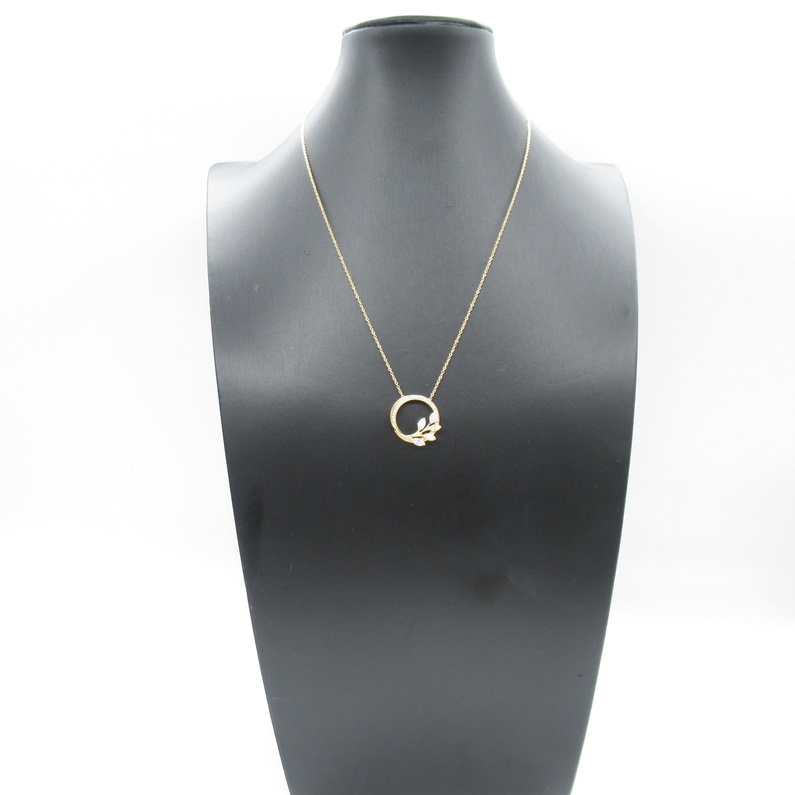 TIFFANY＆CO 18K玫瑰金Victoria Diamond Vine Circle Pendant/Necklace鑽石項鍊