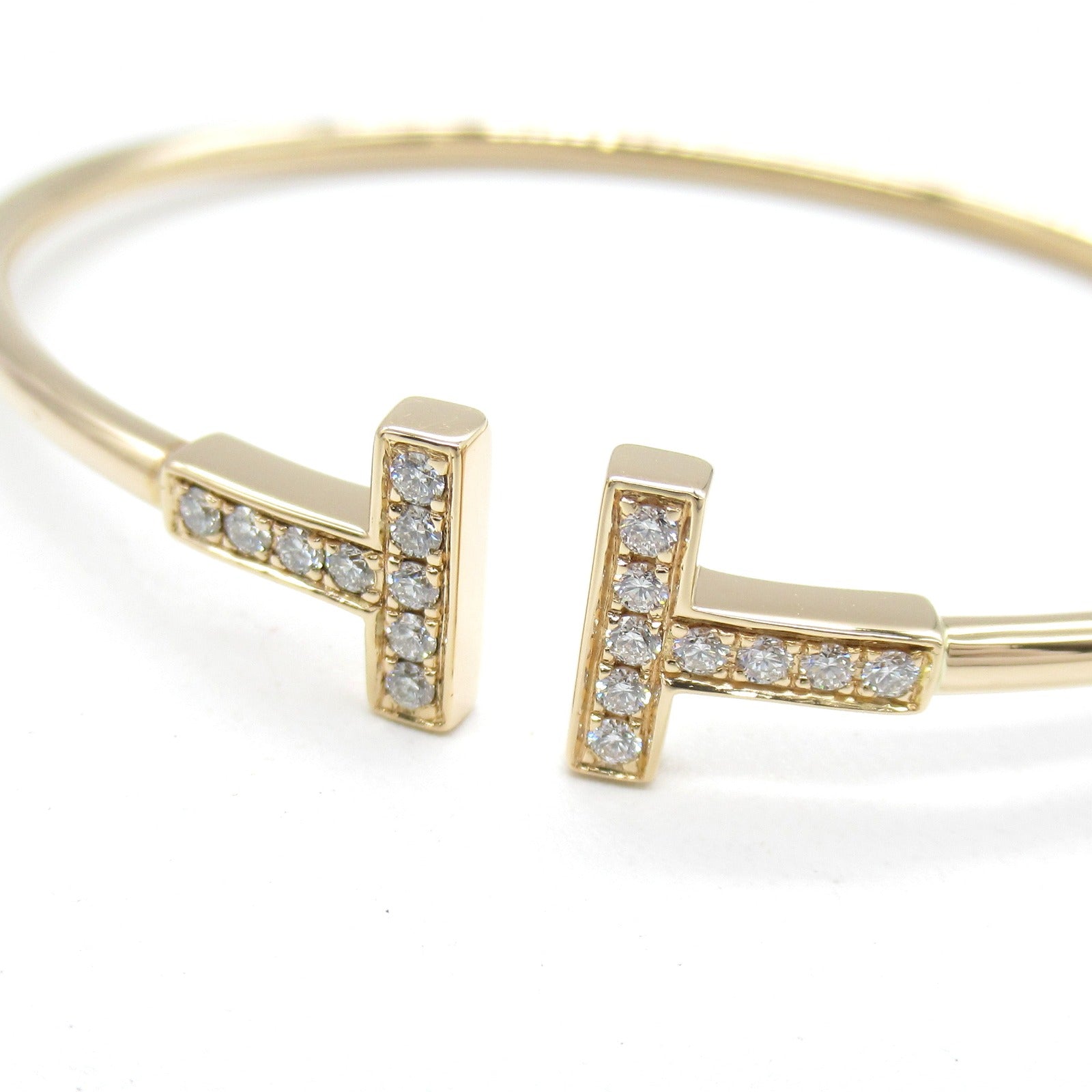 TIFFANY＆CO 18K玫瑰金T Wire Diamond Bracelet鑽石手鐲