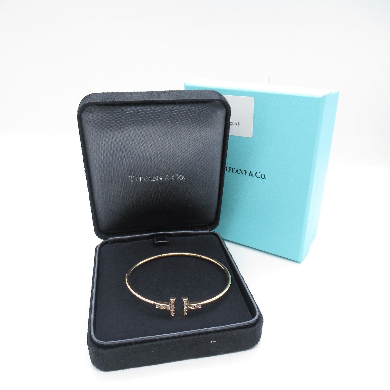 TIFFANY＆CO 18K玫瑰金T Wire Diamond Bracelet鑽石手鐲